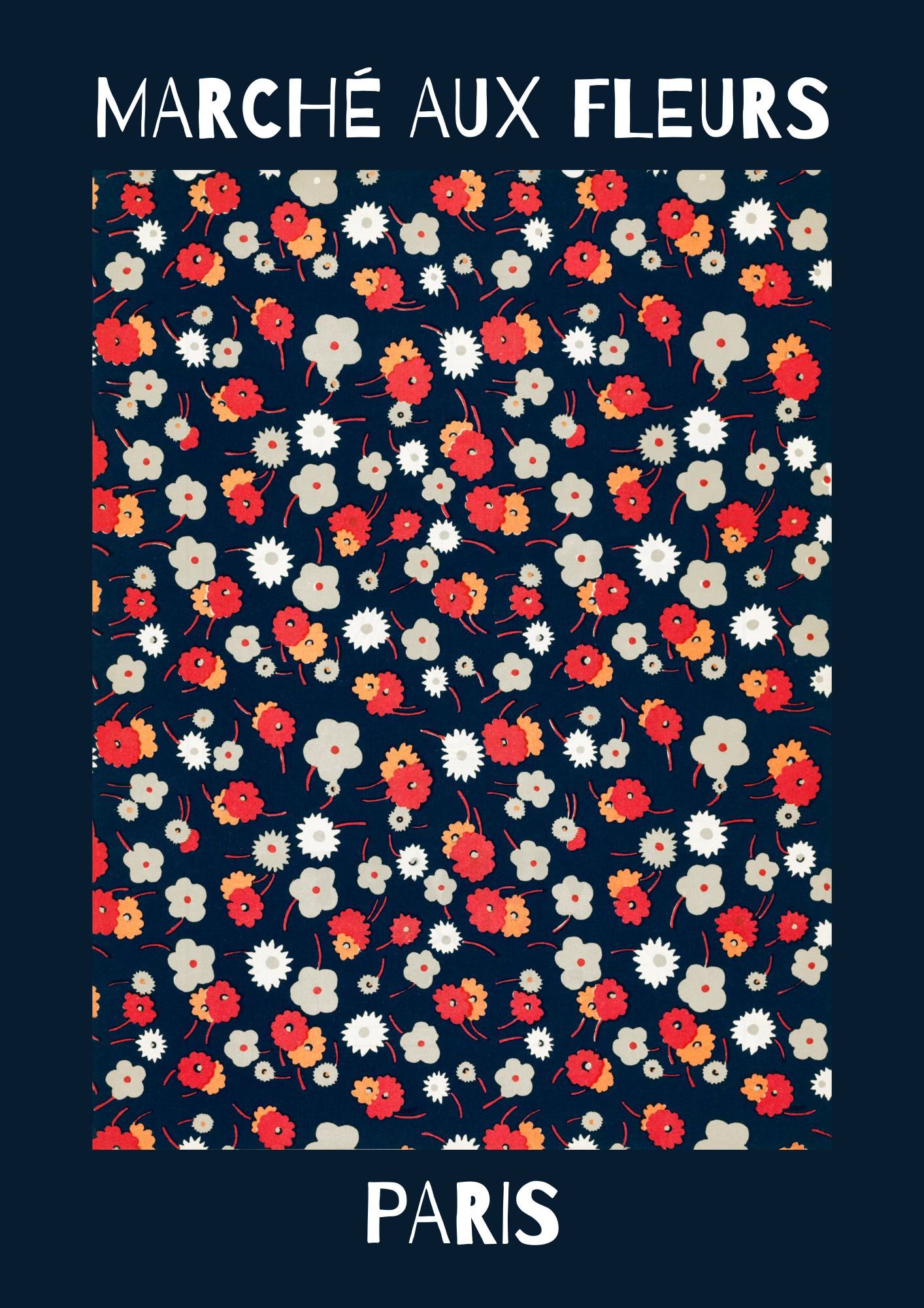 Flower Market, Marché aux Fleurs Print