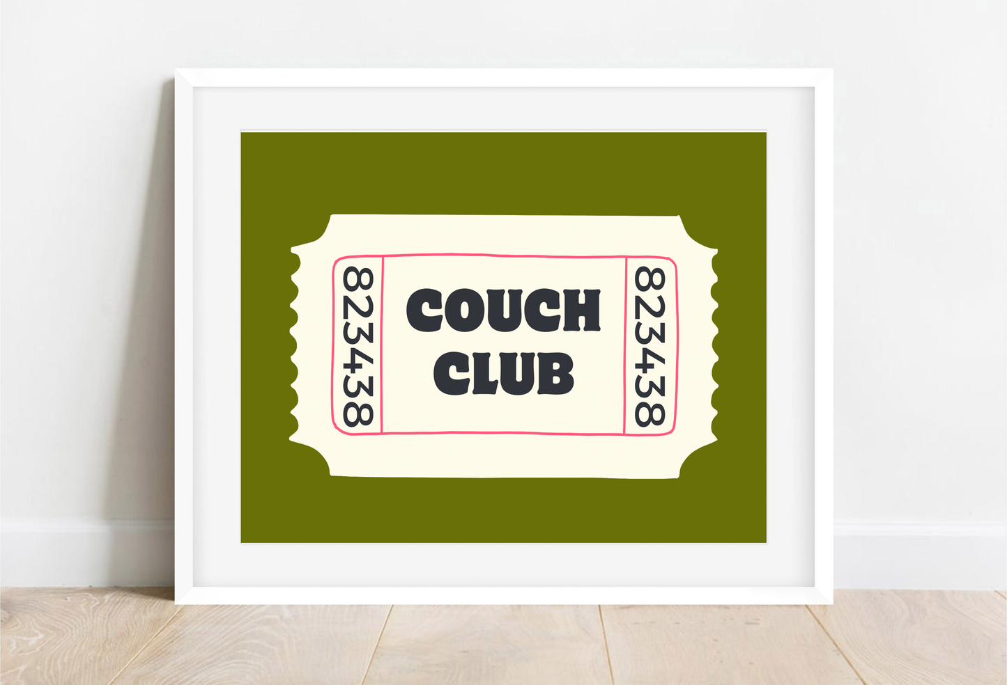 Cinema Ticket Couch Club Wall Print