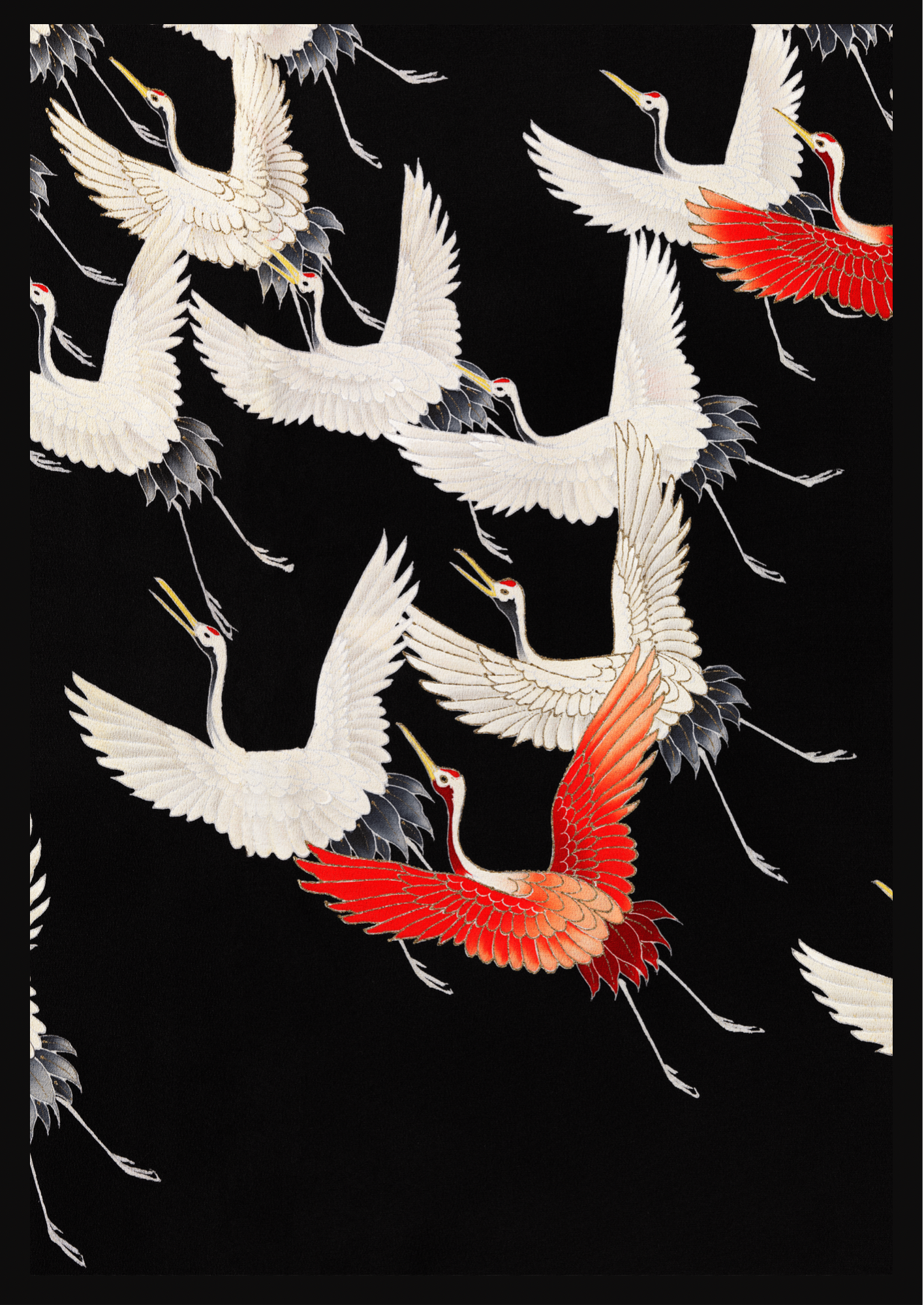 Myriad of Flying Cranes Print