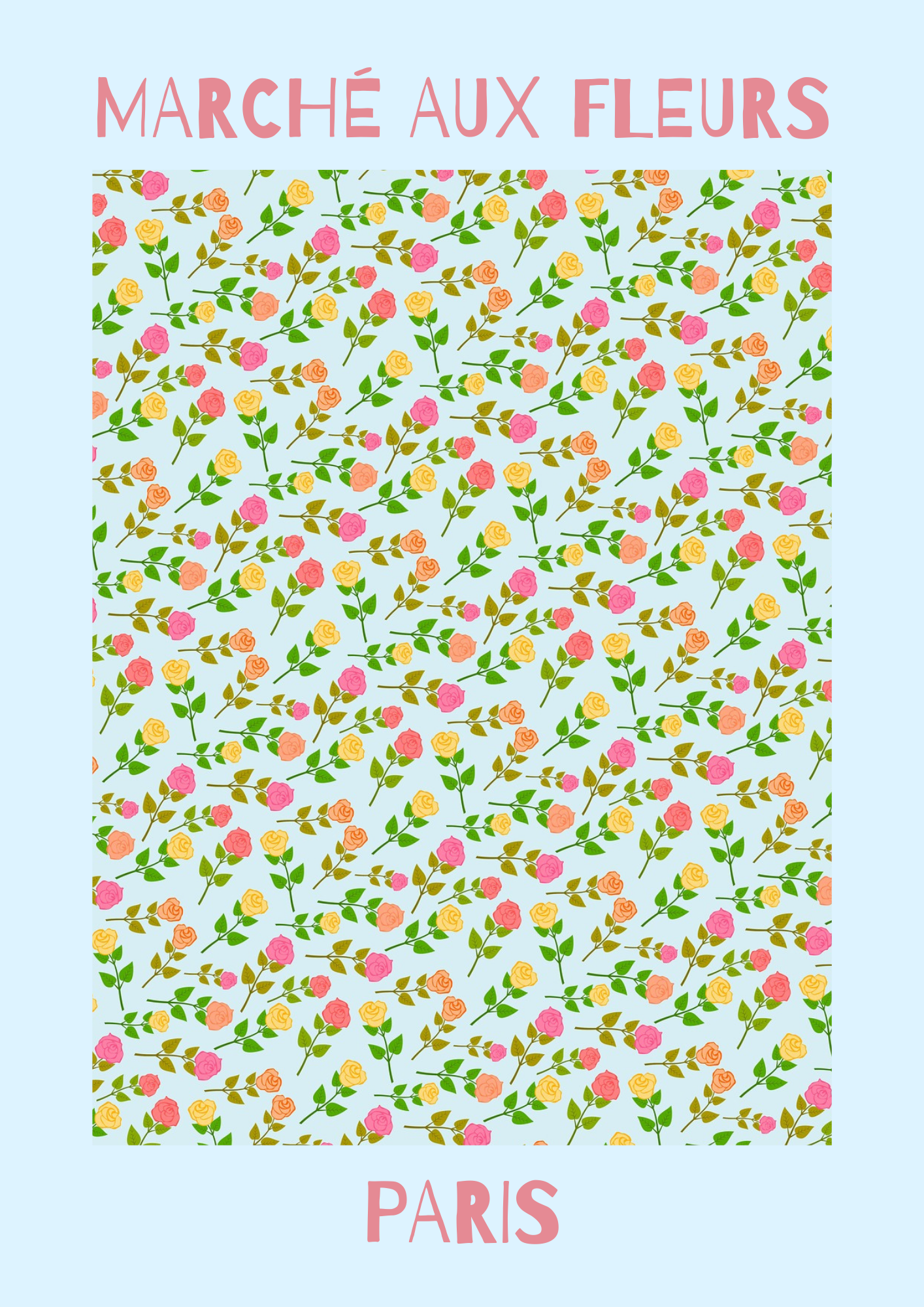 Flower Market, Marché aux Fleurs Print