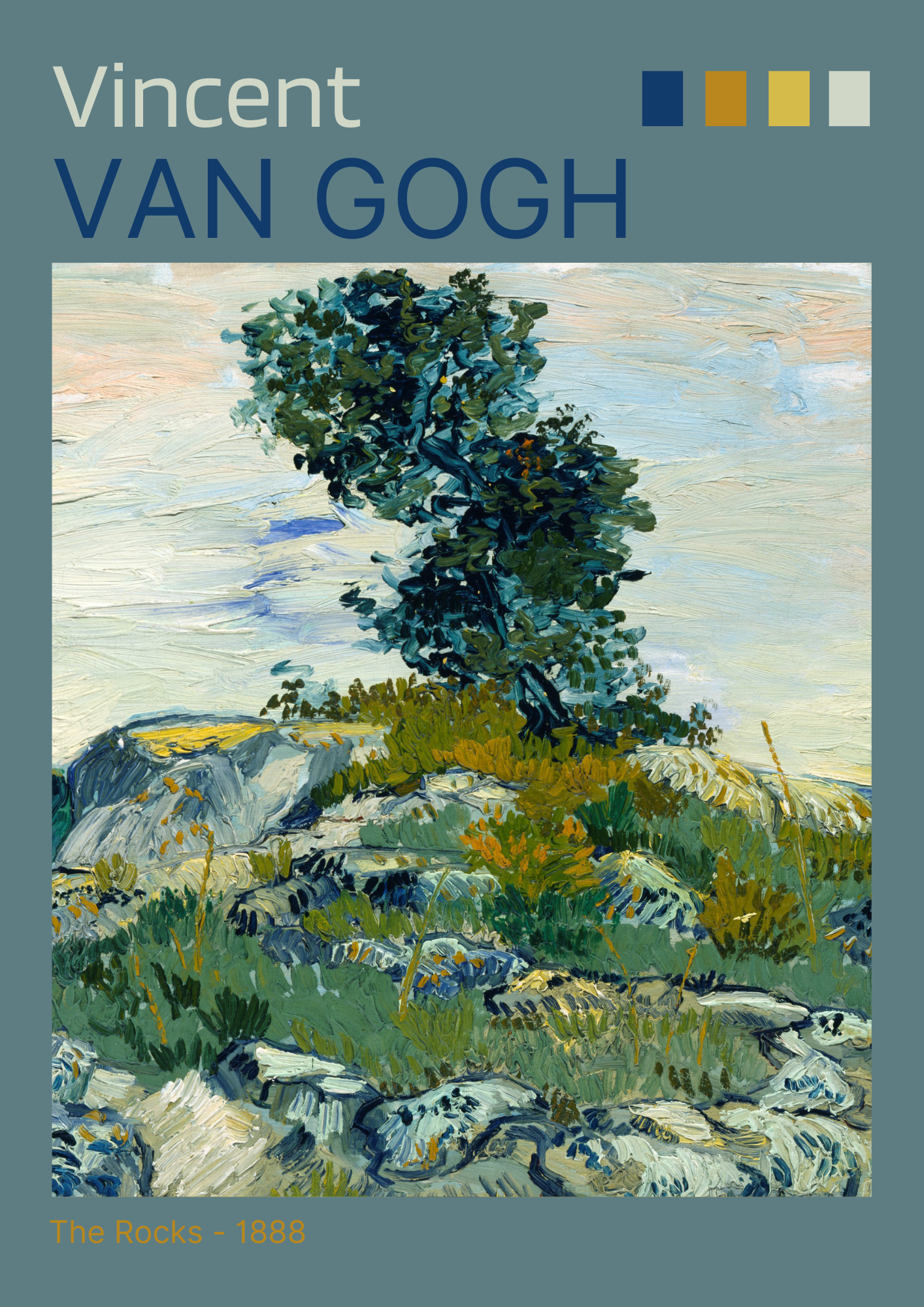 Vincent Van Gogh, The Rocks Print