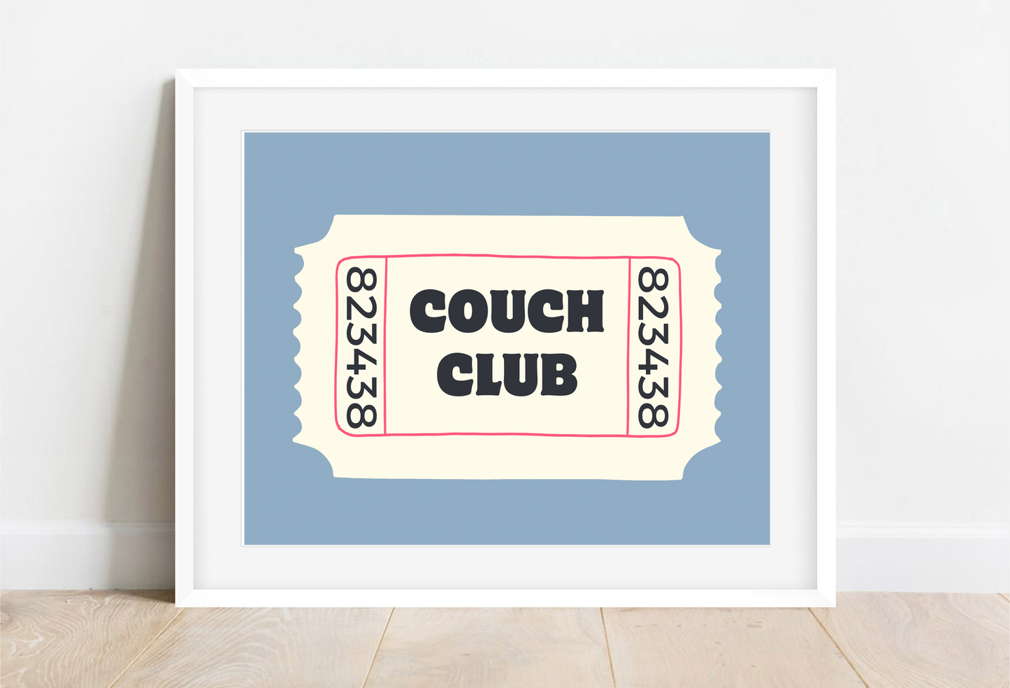 Cinema Ticket Couch Club Wall Print