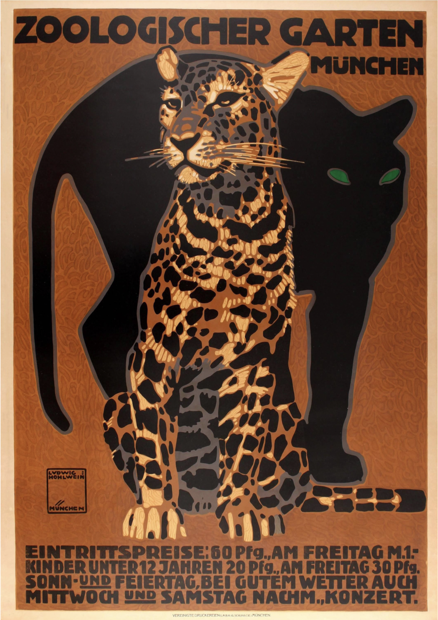 Vintage Munich Zoo Print