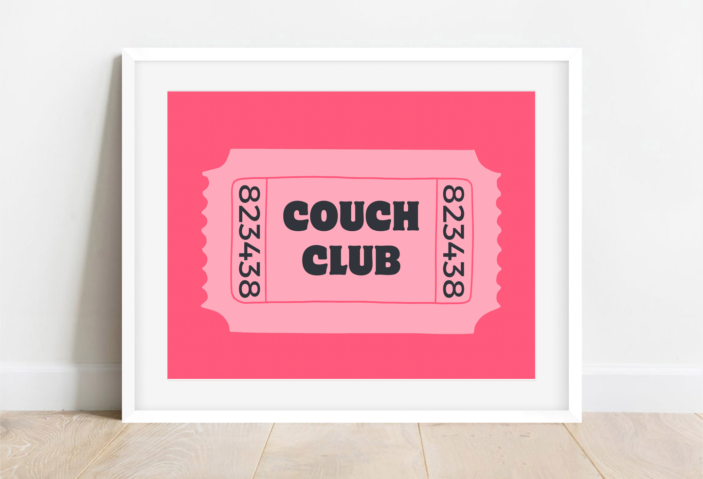 Cinema Ticket Couch Club Wall Print