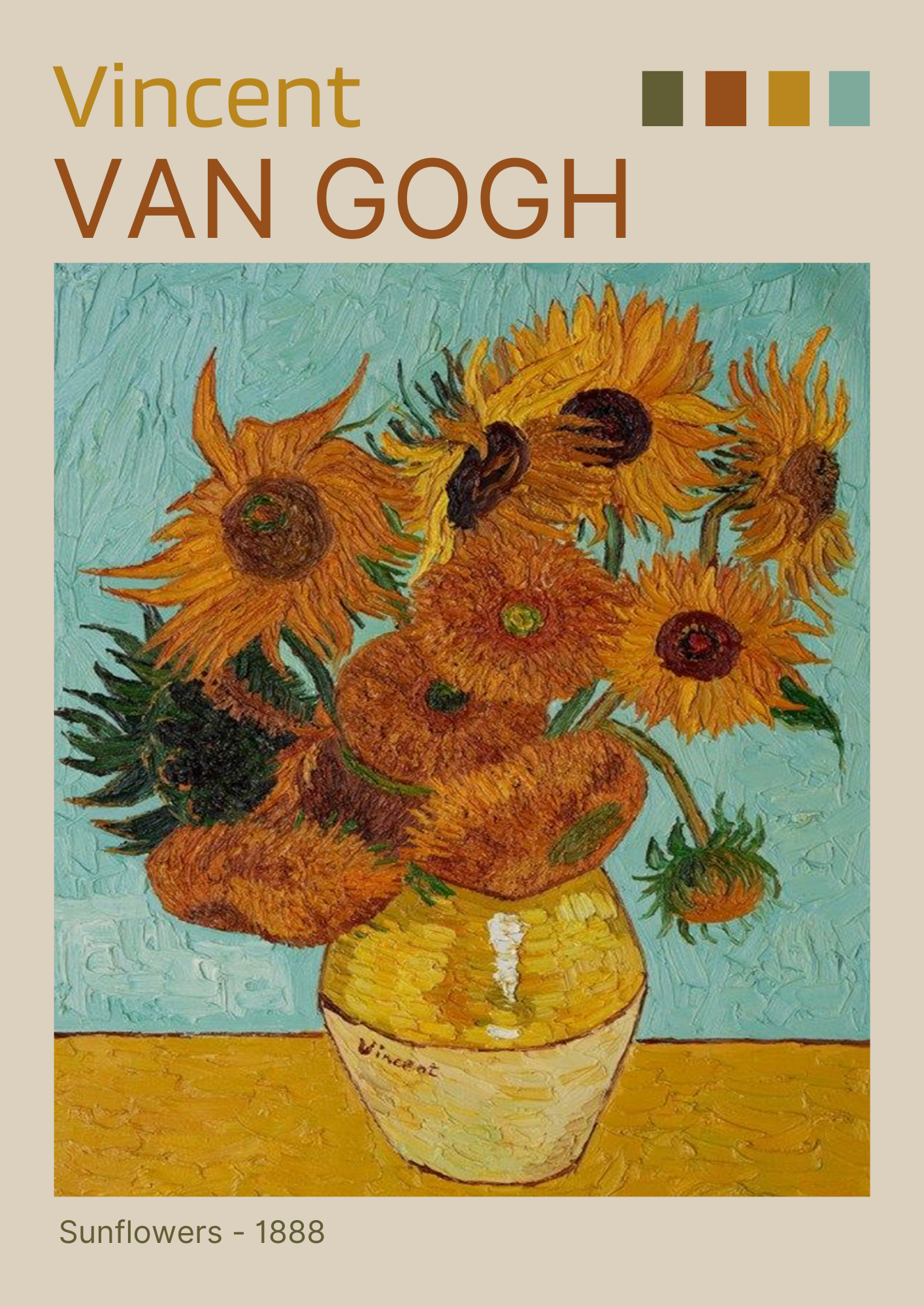 Vincent Van Gogh, Sunflowers Print