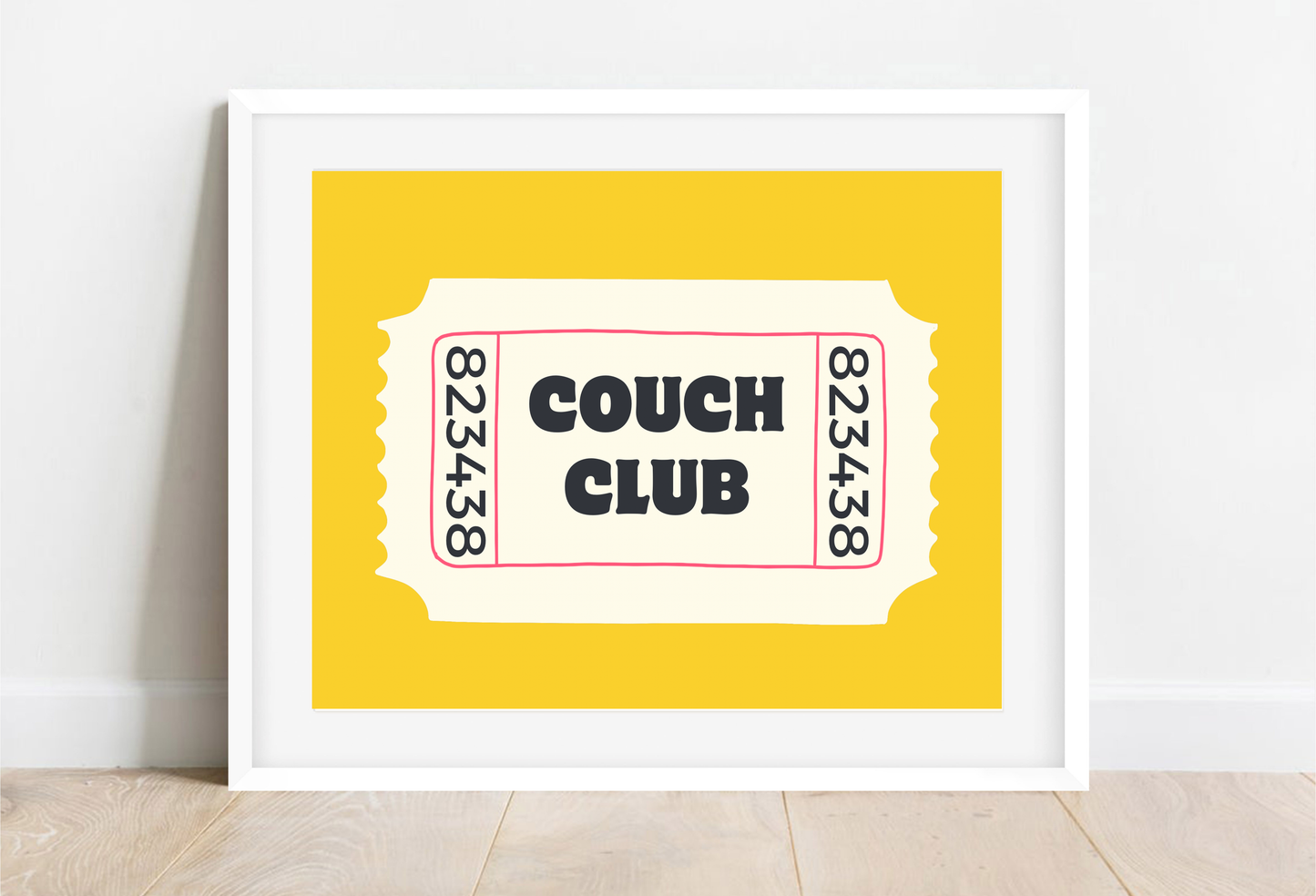 Cinema Ticket Couch Club Wall Print
