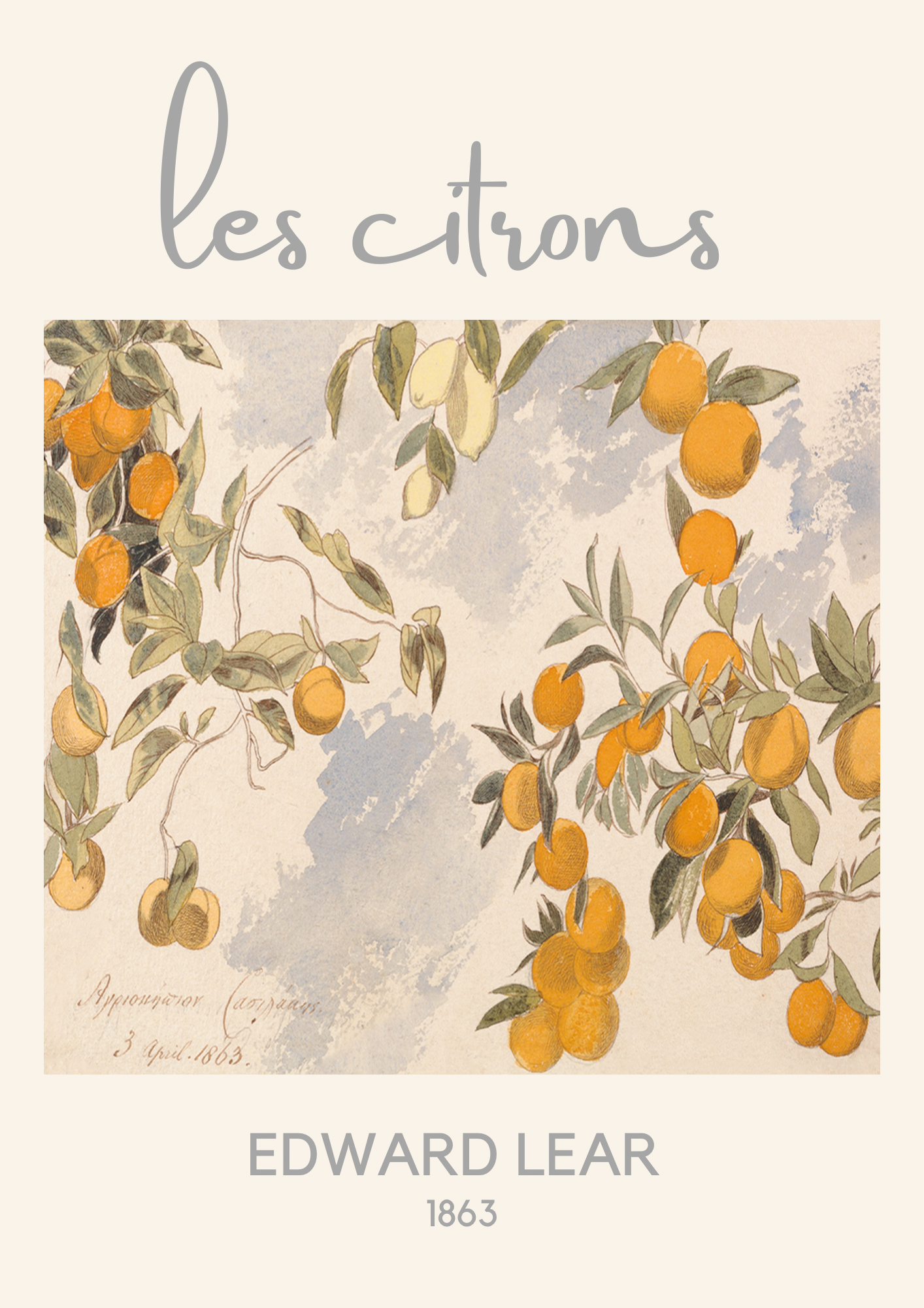 Les Citrons Print, Edward Lear