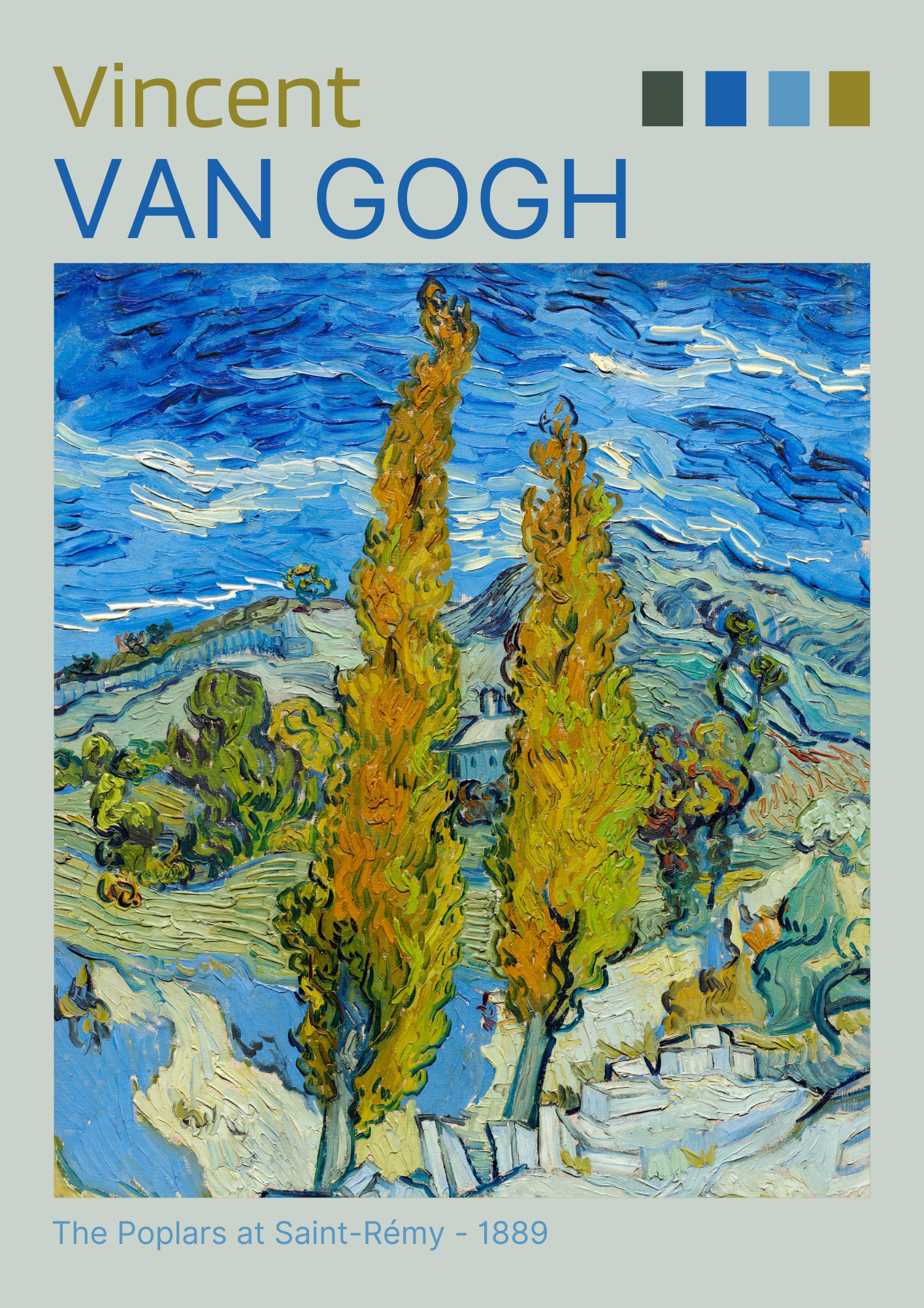 Vincent Van Gogh, The Poplars at Saint Remy Print
