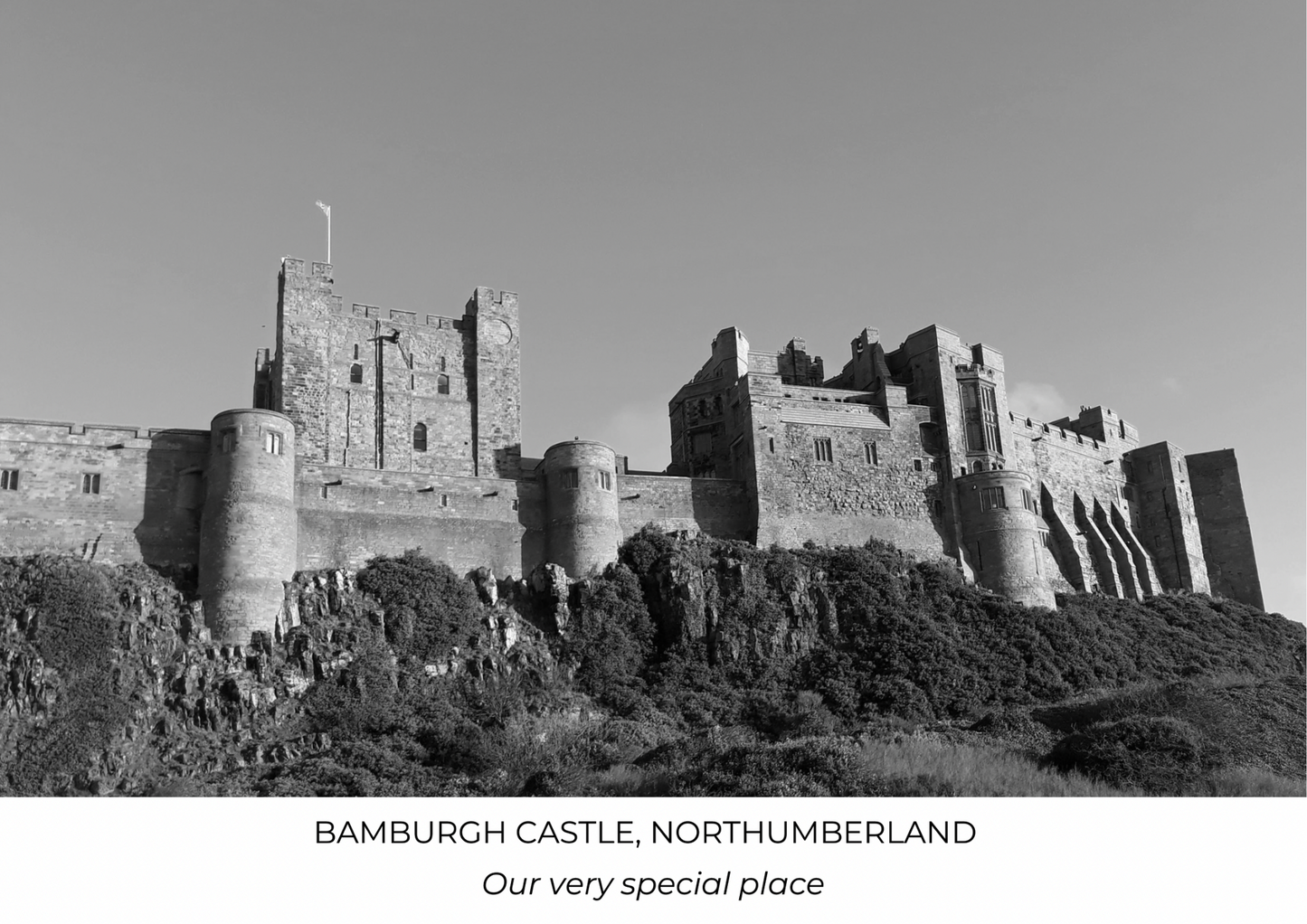 Bamburgh Castle, Bamburgh, Northumberland, Black and White Print