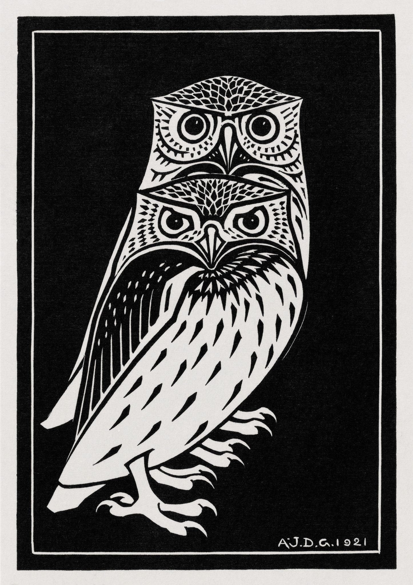 Two Owls Print, Julie de Graag