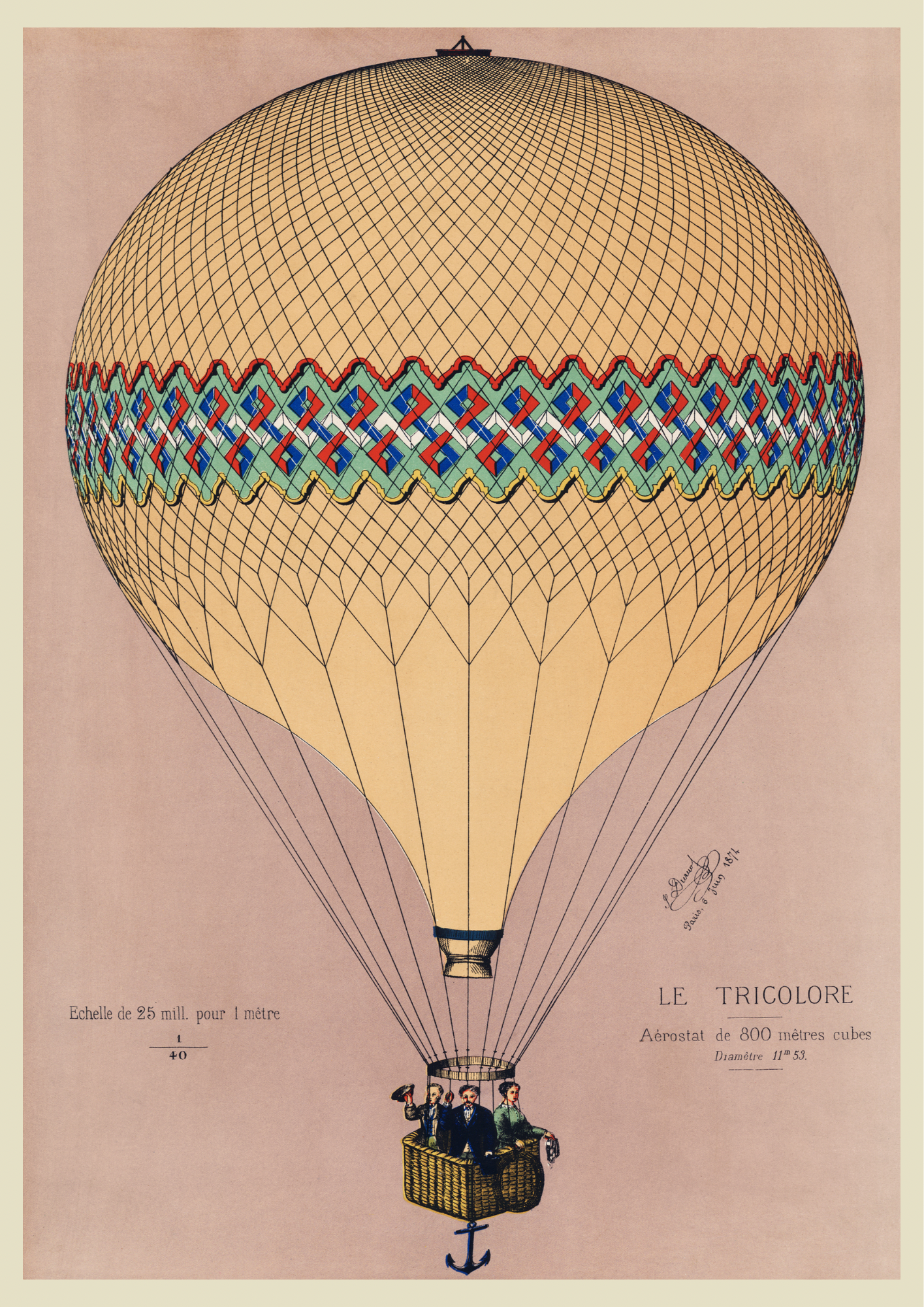 Vintage Hot Air Balloon Print