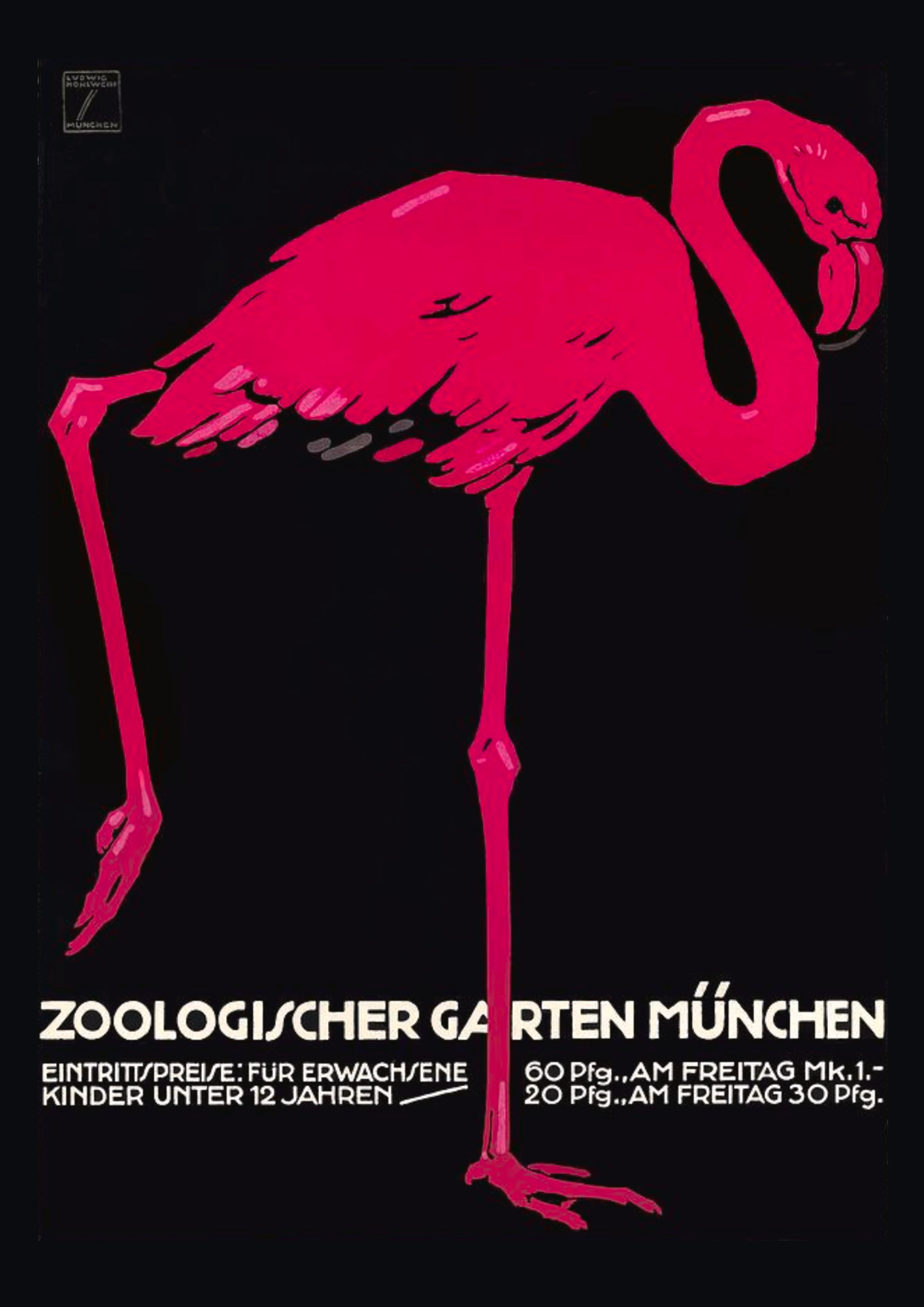 Vintage Zoo Print, Ludwig Hohlwein