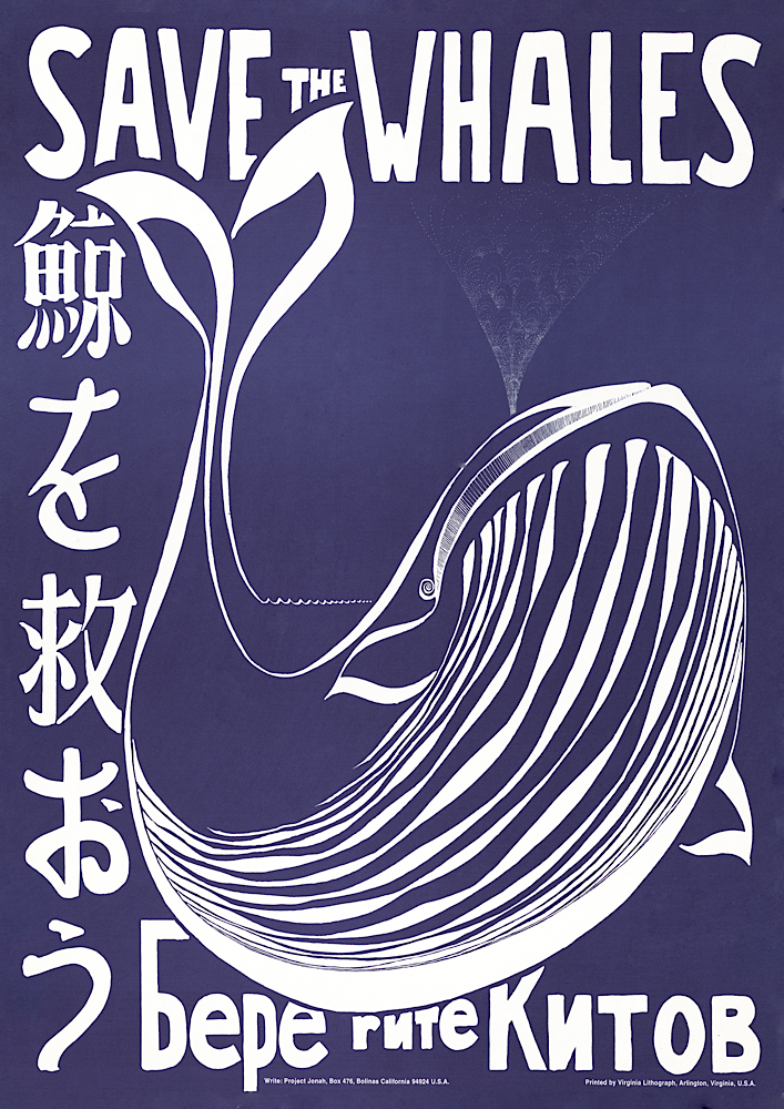 Save the Whales Vintage Print