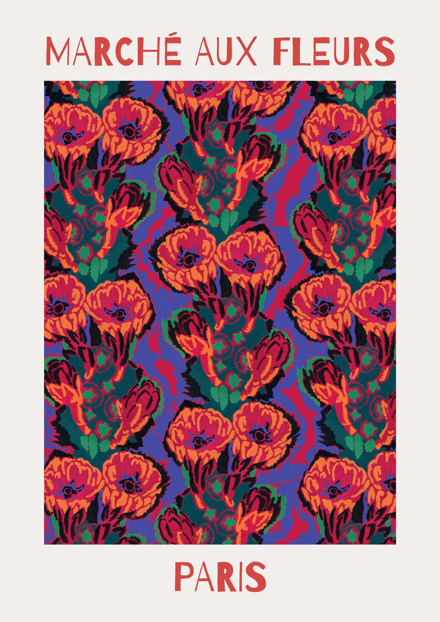 Flower Market, Marché aux Fleurs Print