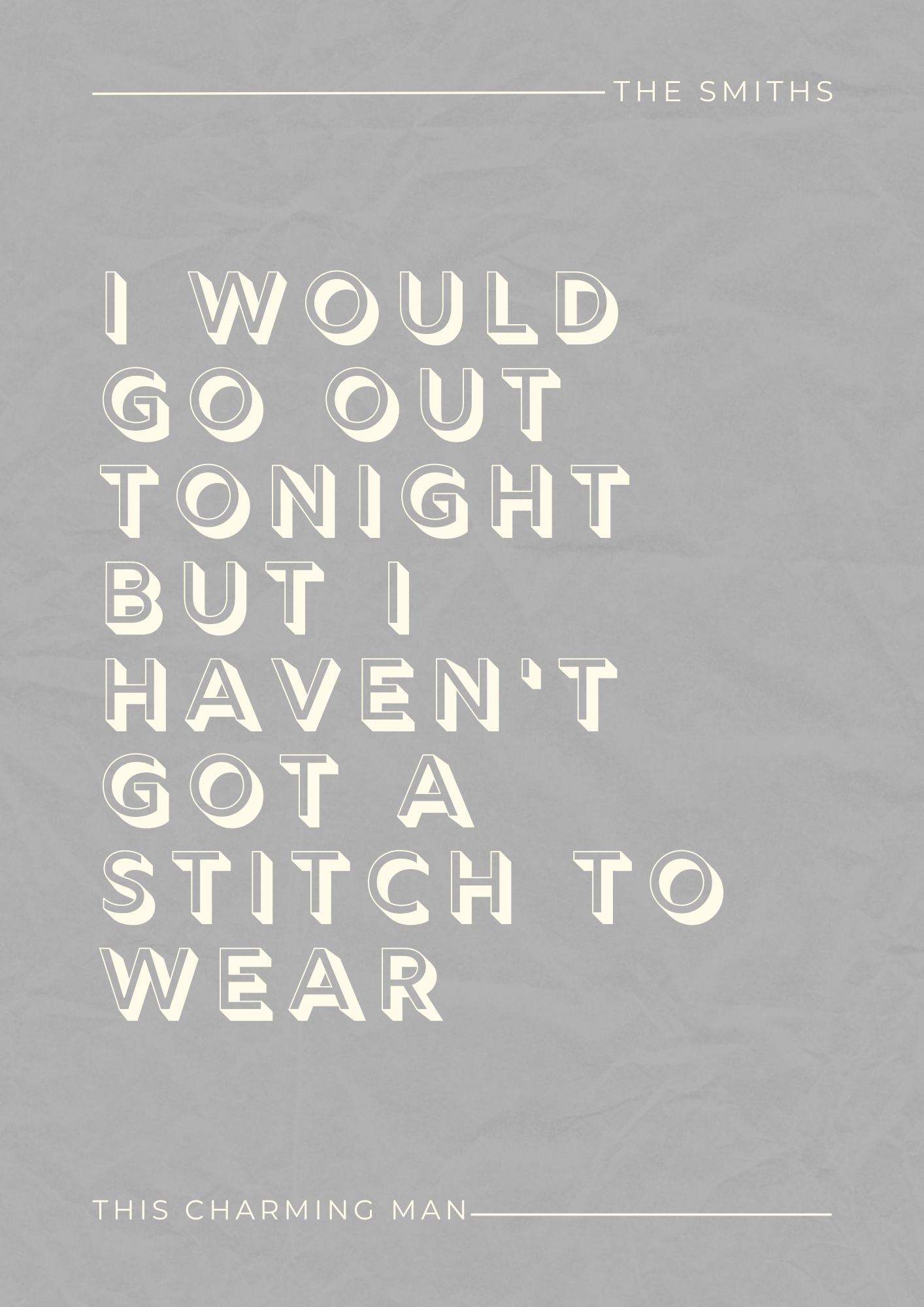 The Smiths, This Charming Man Lyric Print