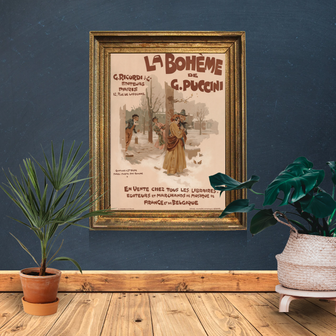 La Boheme Opera, Vintage Print