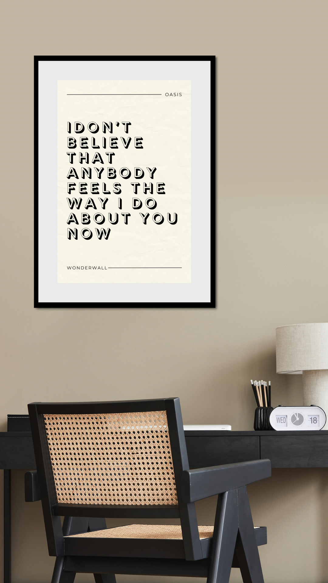Oasis, Wonderwall Lyric Print