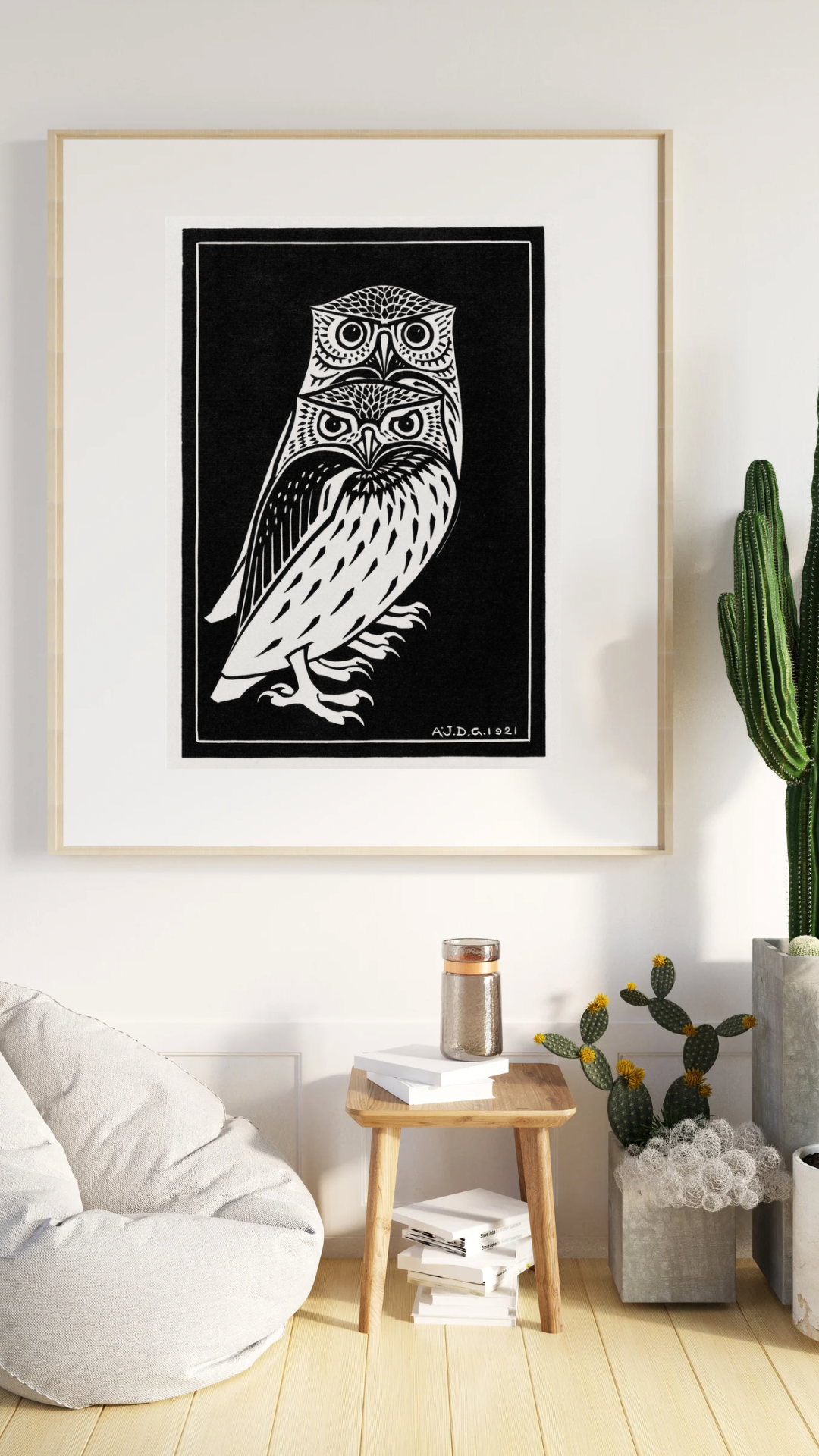 Two Owls Print, Julie de Graag