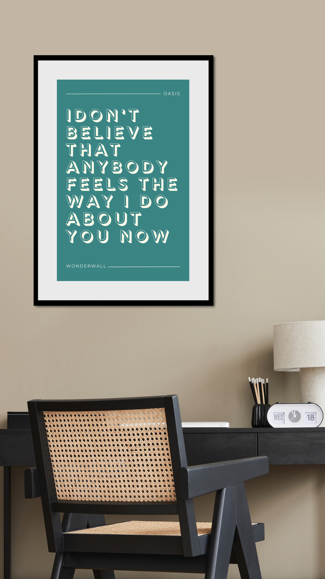 Oasis, Wonderwall Lyric Print