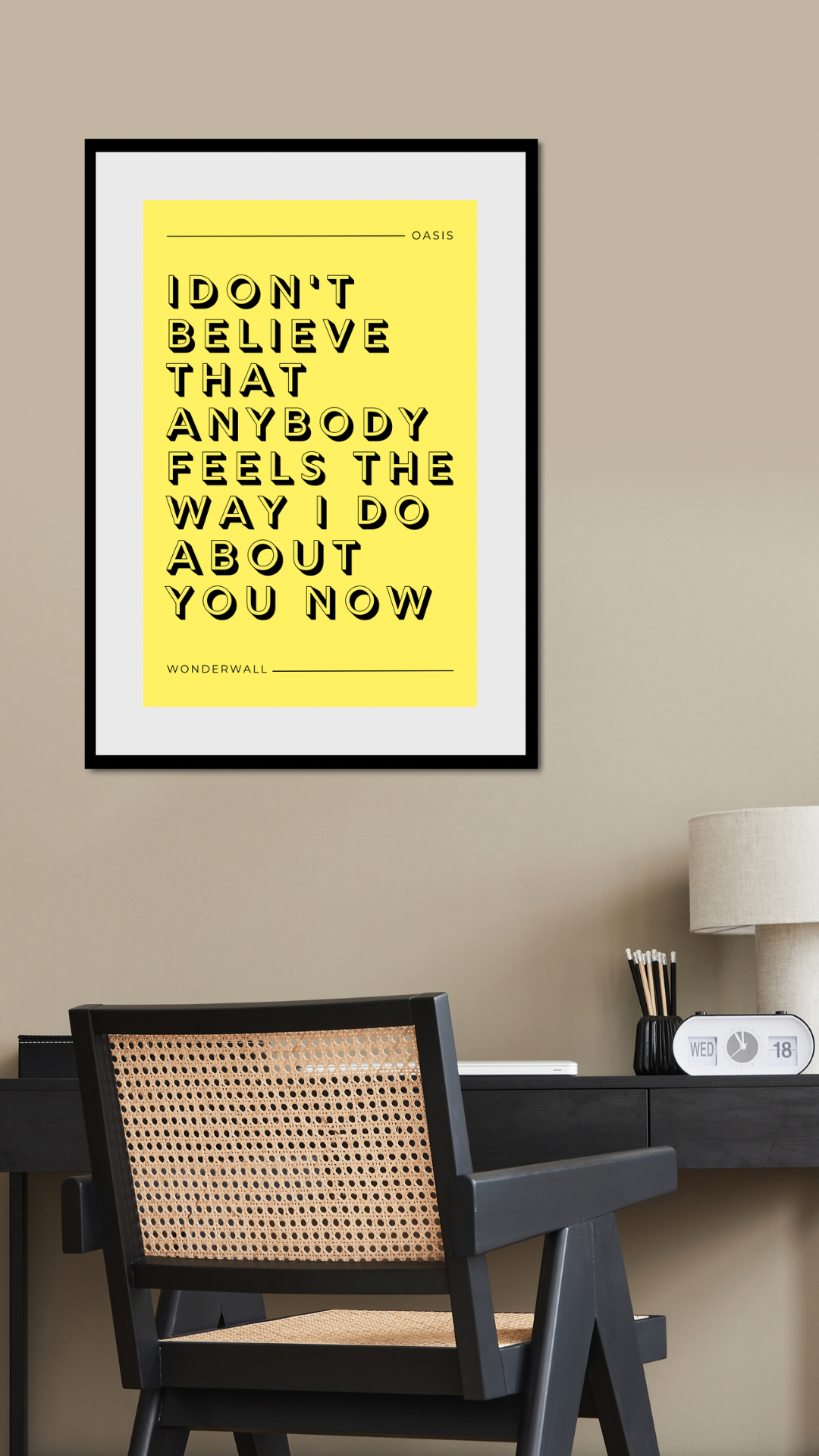 Oasis, Wonderwall Lyric Print