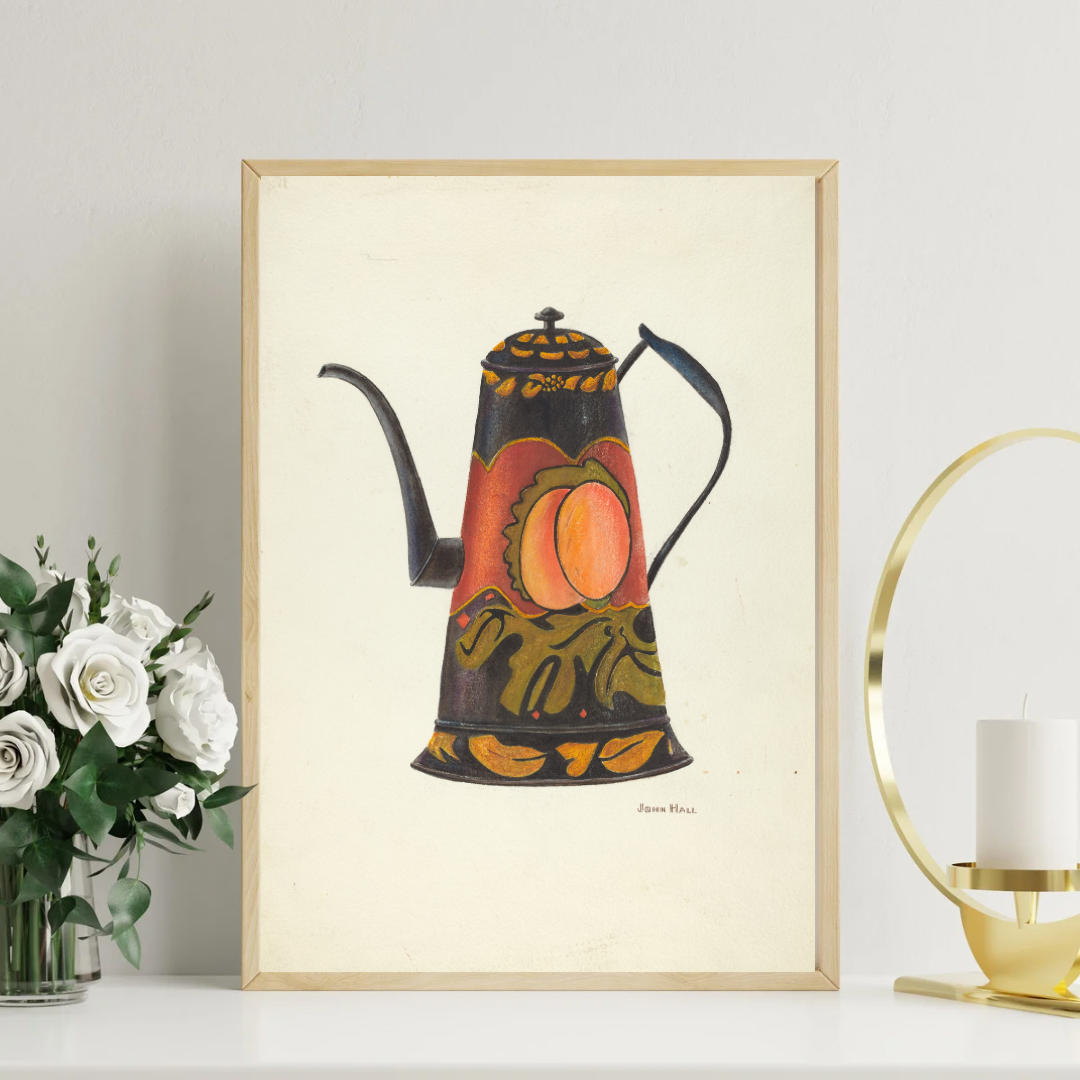 Vintage Toleware Coffee Pot Print