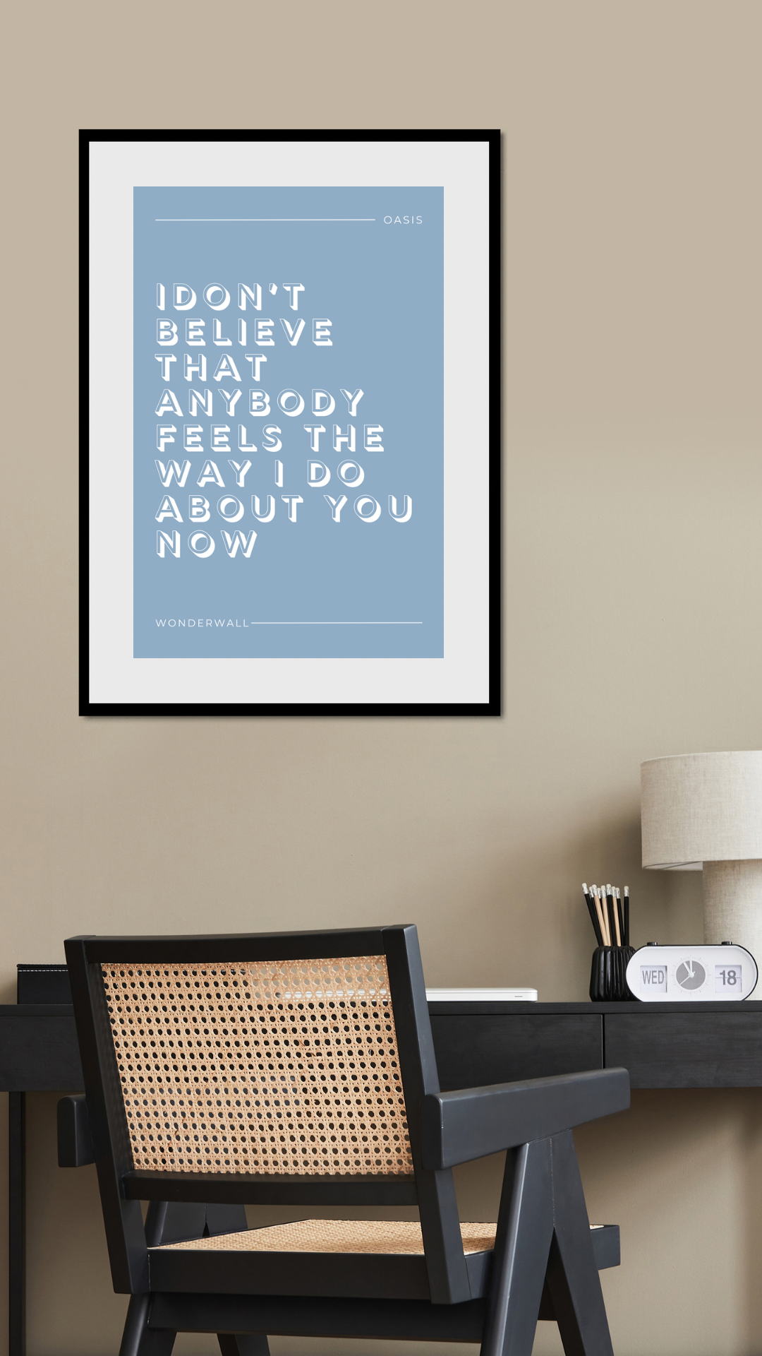 Oasis, Wonderwall Lyric Print