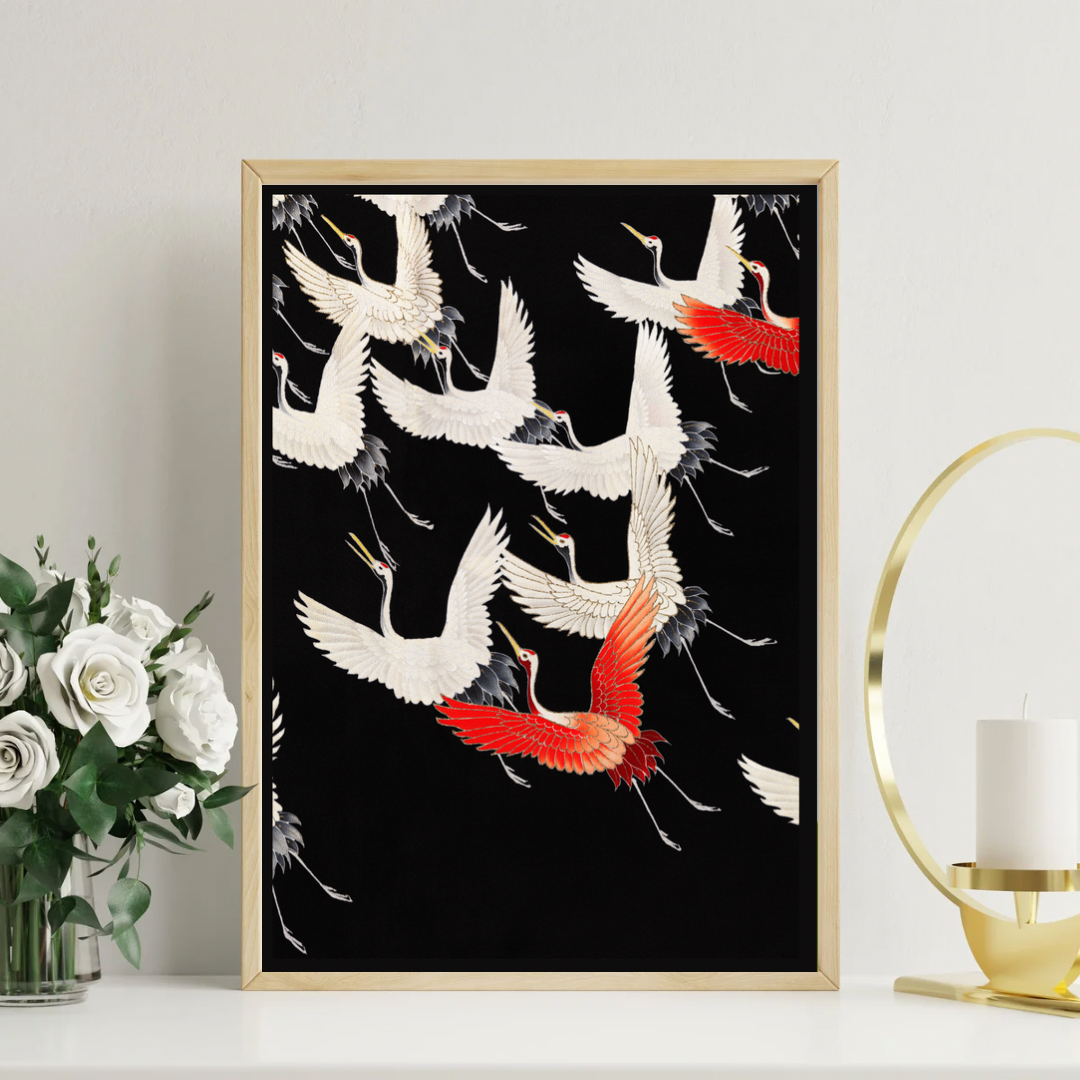 Myriad of Flying Cranes Print