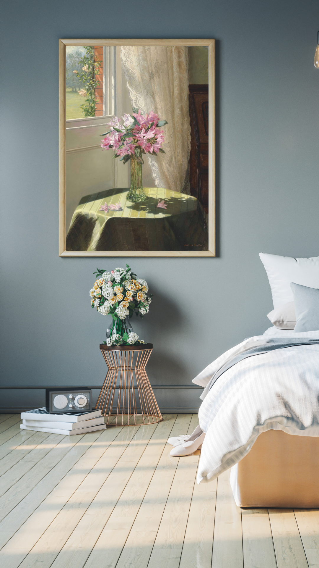 Jessica Hayllar, Rhododendrons by a Window Print