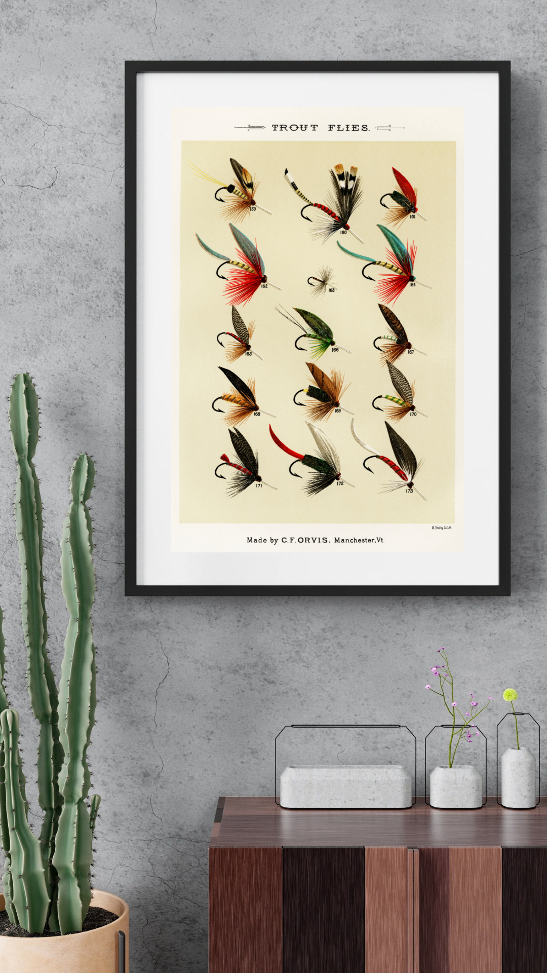 Trout Flies, Fishing Print