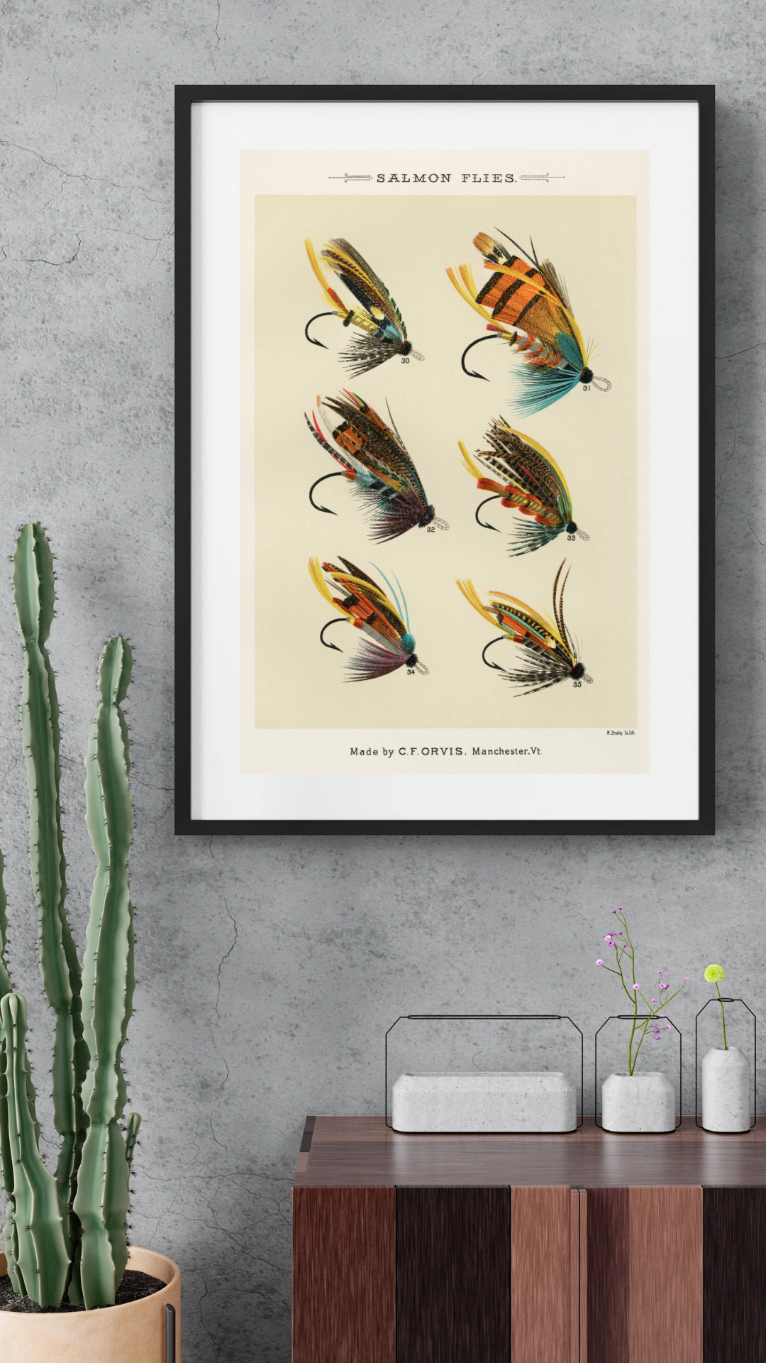 Salmon Flies, Fishing Print