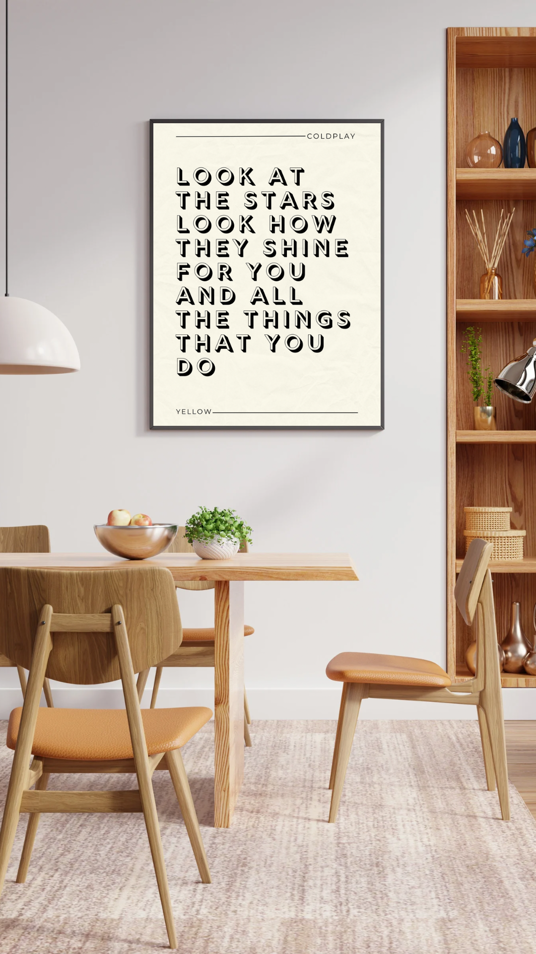 Coldplay, Yellow Lyric Print
