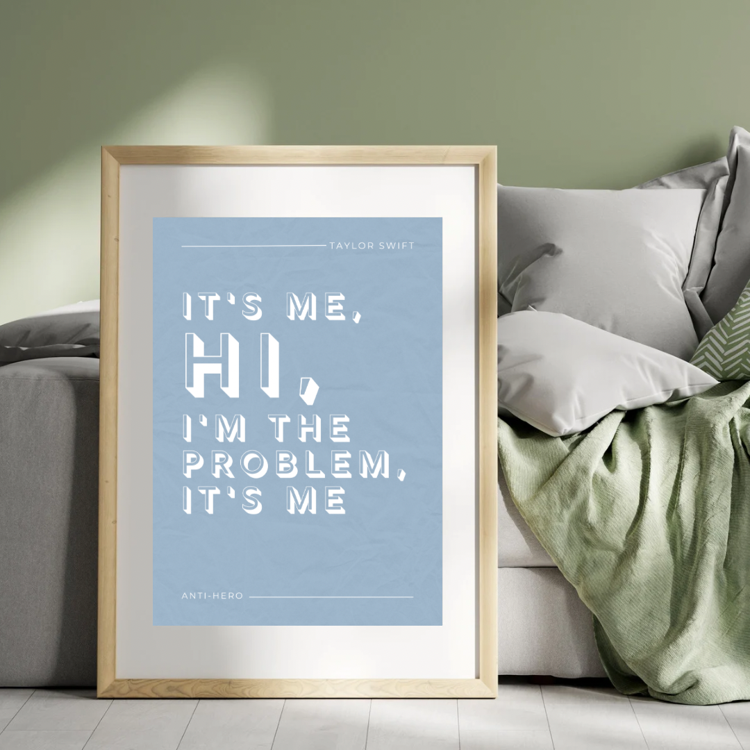 Taylor Swift Print, Anti-Hero Lyric Print