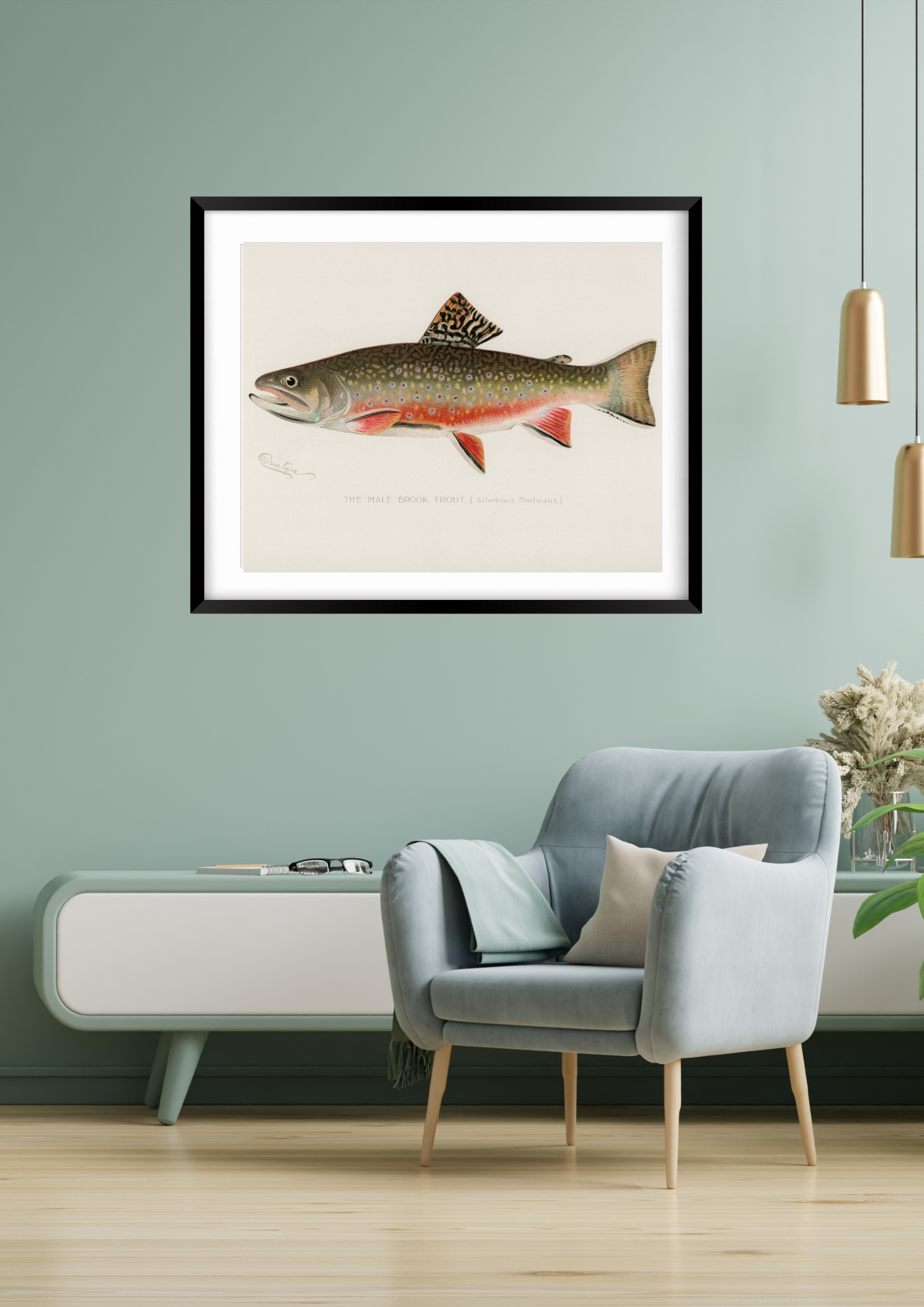 Male Brook Trout Fishing Print