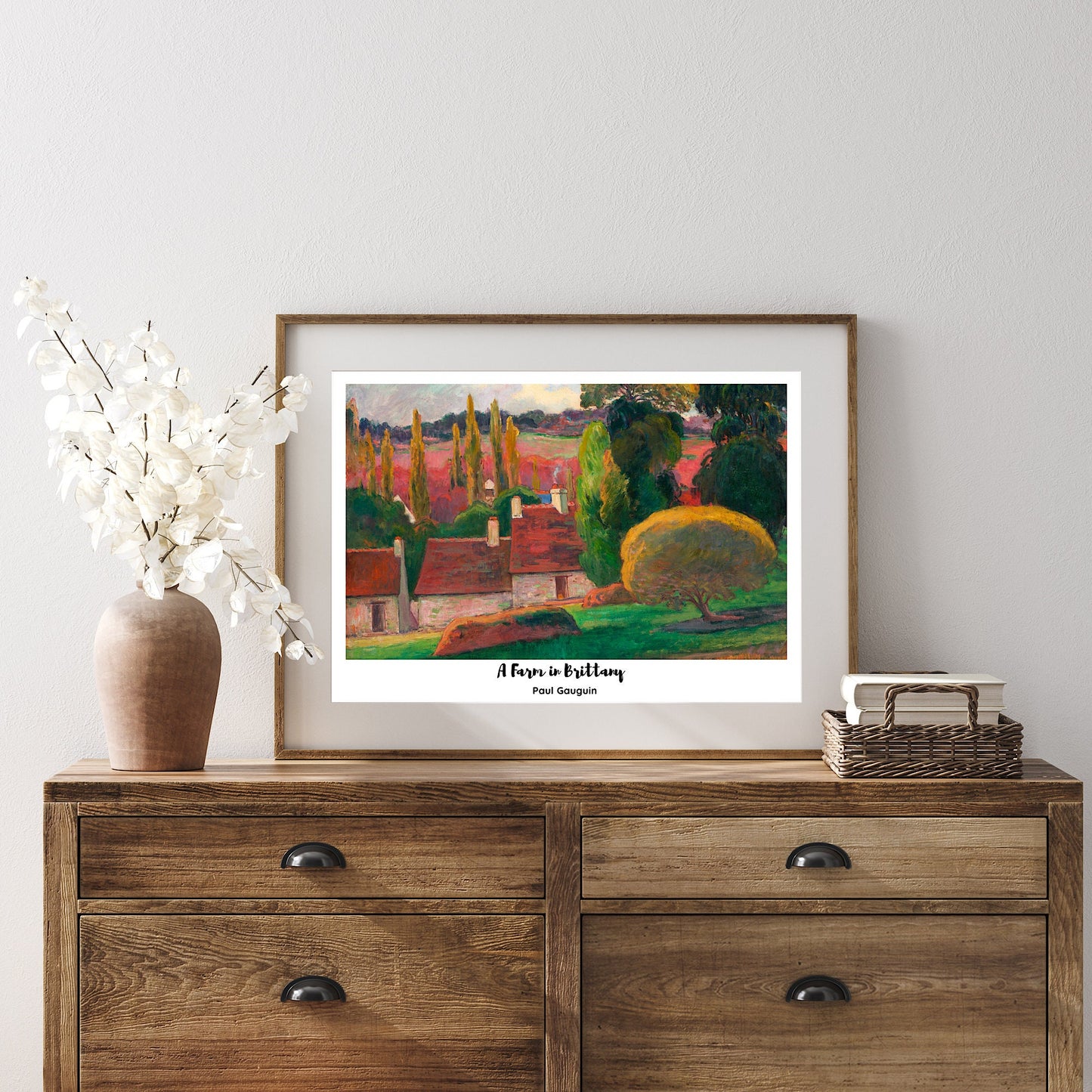 Paul Gauguin Print: Brittany Farm Landscape, Vintage French Art