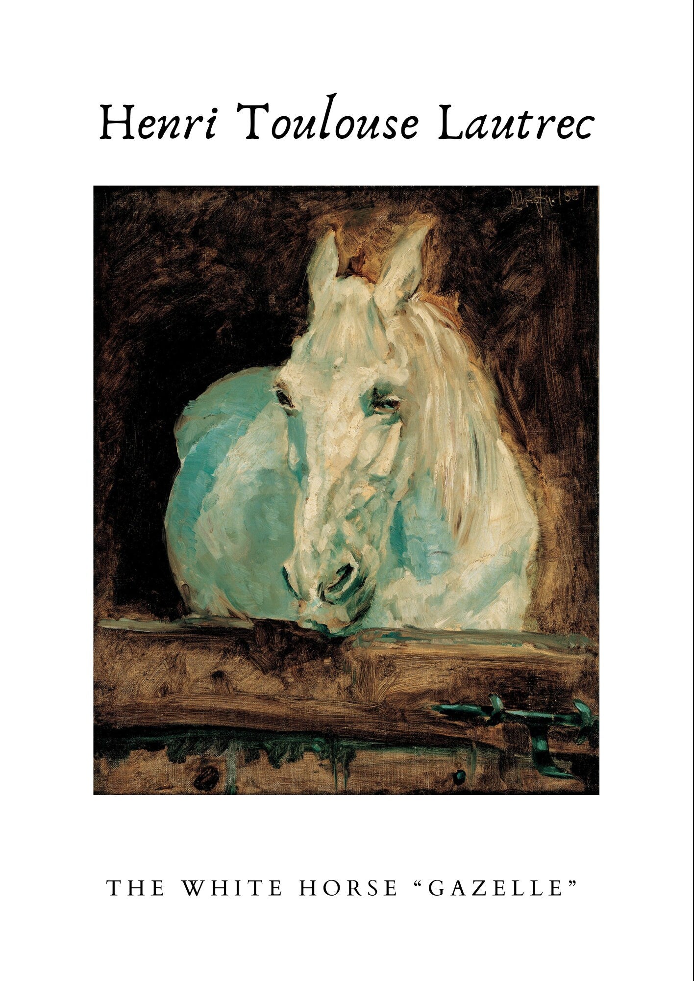 Toulouse-Lautrec Horse Art Print: The White Horse “Gazelle”