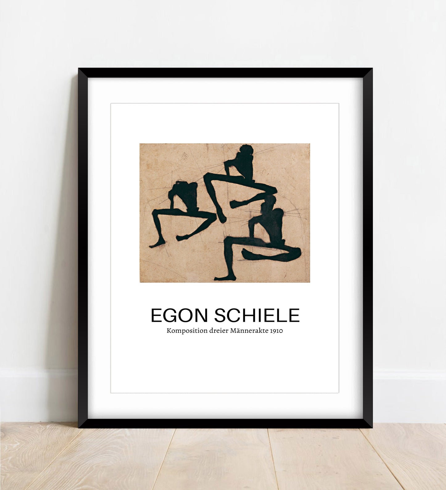 Egon Schiele, Komposition dreier Männerakte Print