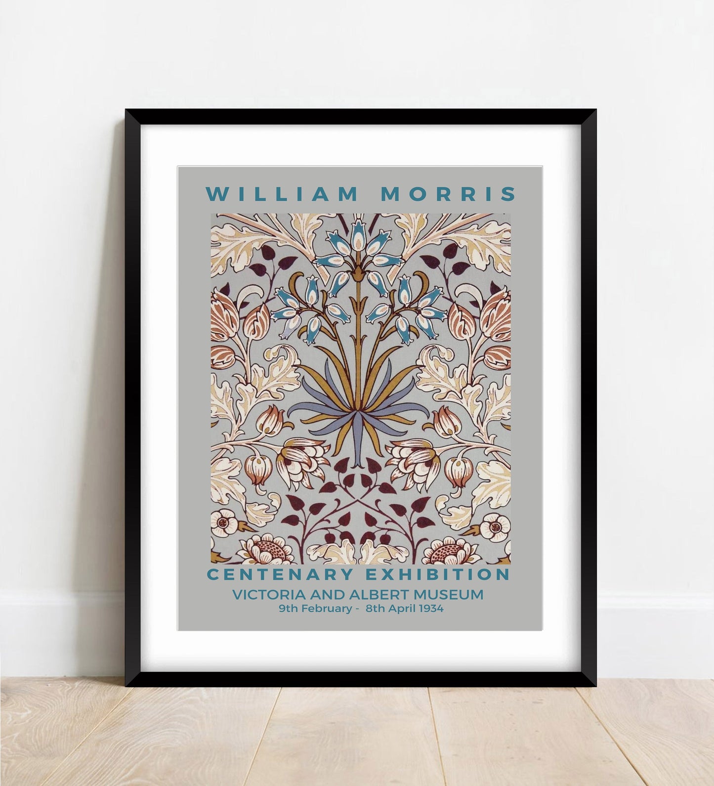William Morris Hyacinth Grey Print