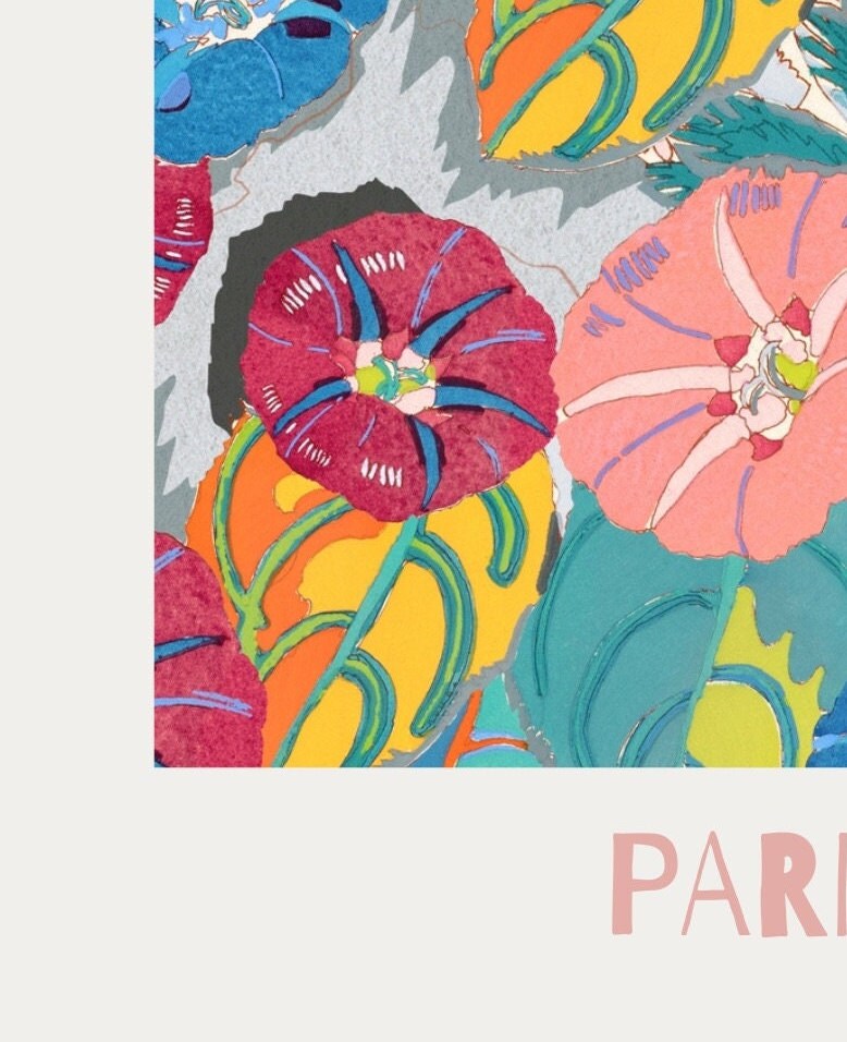 Marché aux Fleurs Vintage Print: Paris Flower Market Wall Art