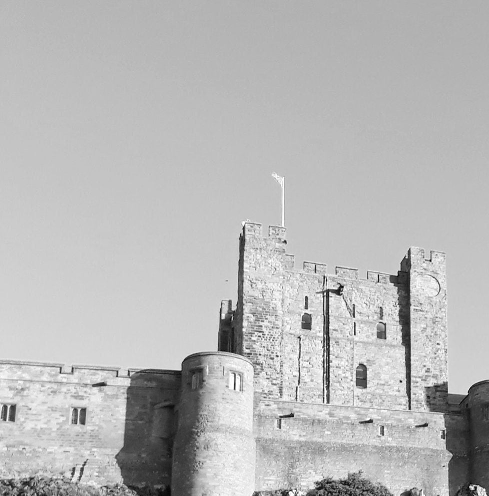 Bamburgh Castle Print: Northumberland Black and White Photography