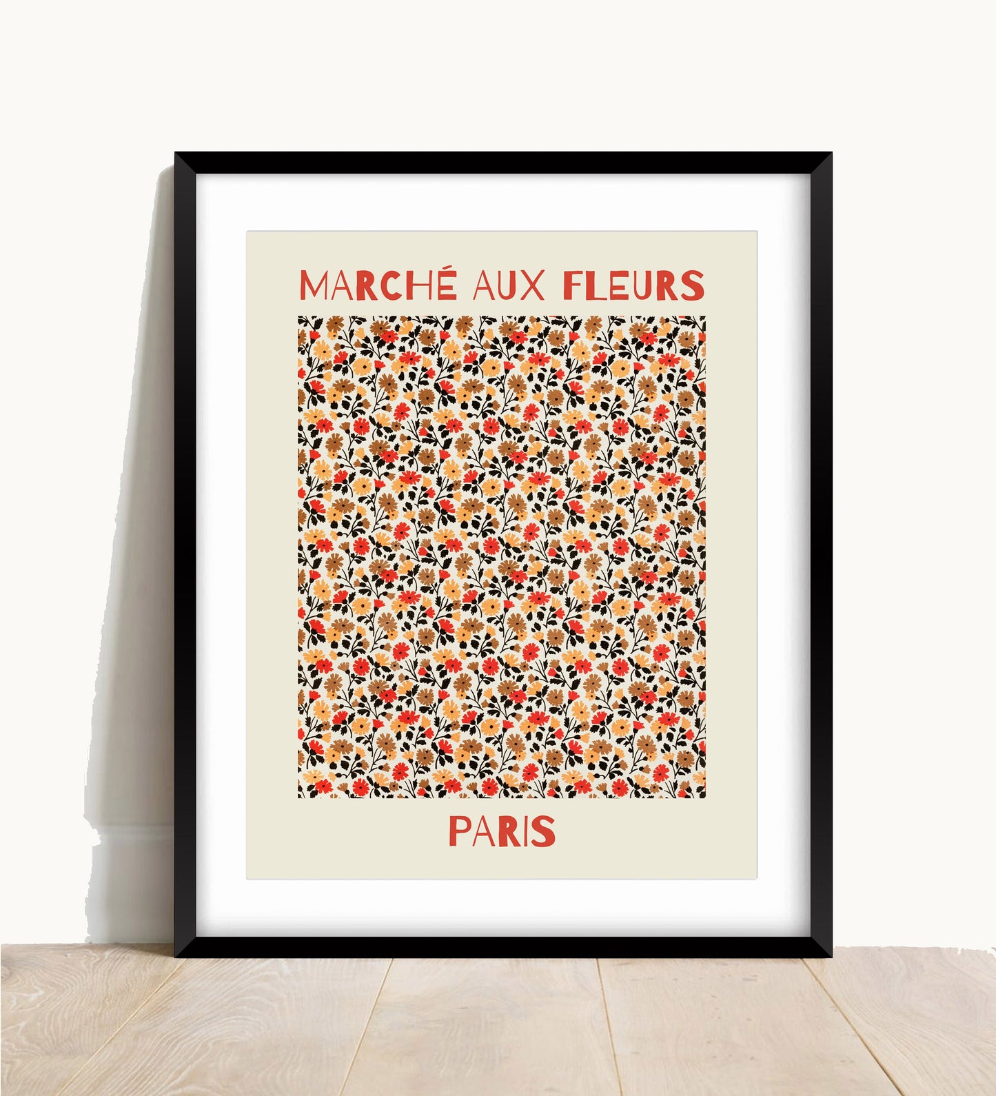 Flower Market, Marché aux Fleurs, Vintage Print