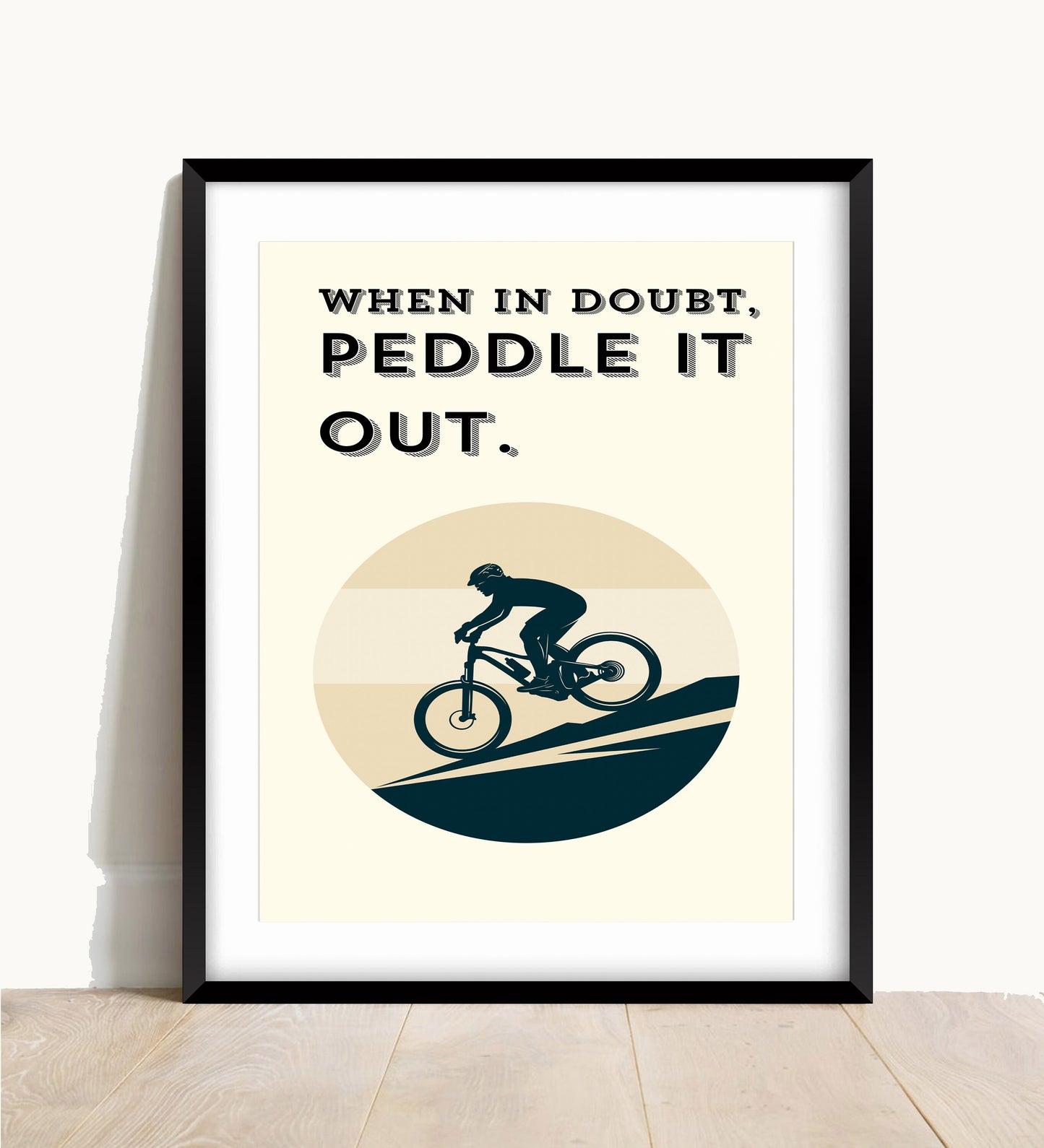 Retro Cycling Quote Print: Mountain Bike Art (A4/A3/A2/A1)
