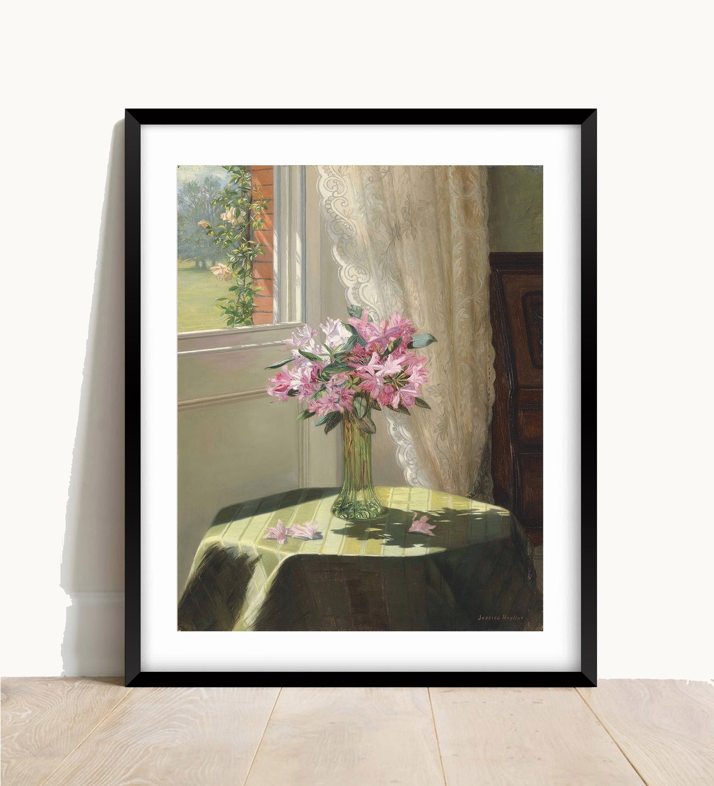 Jessica Hayllar, Rhododendrons by a Window Print