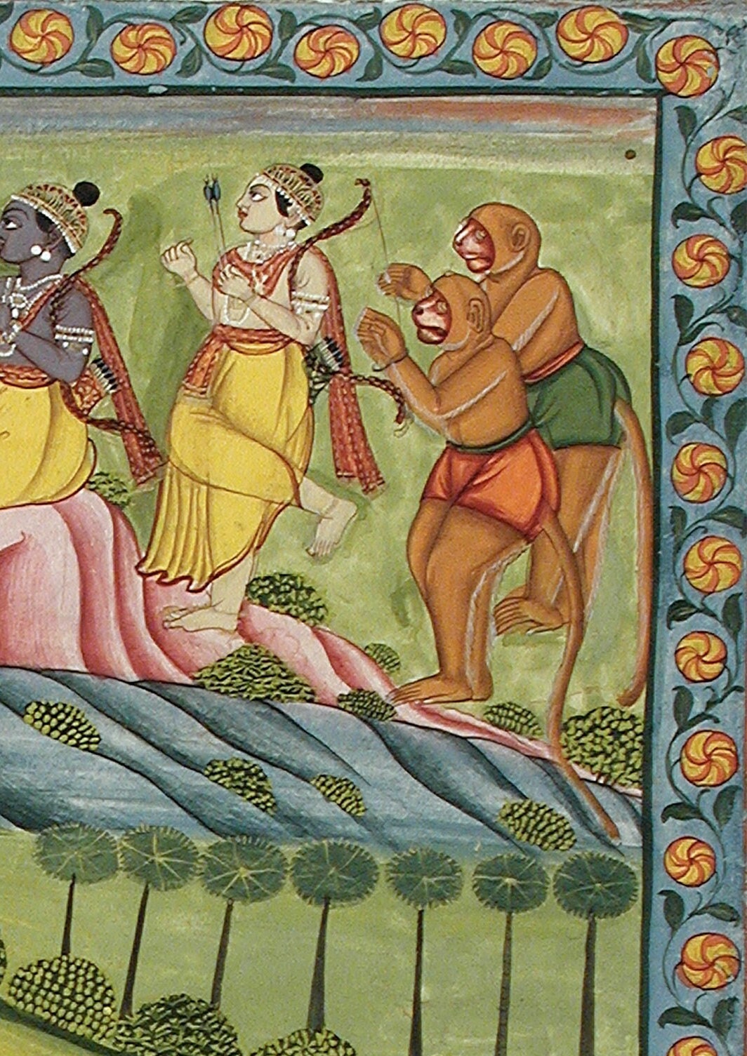 Rama Kills Vali Print: Vintage Indian Art (A4/A3 Portrait)