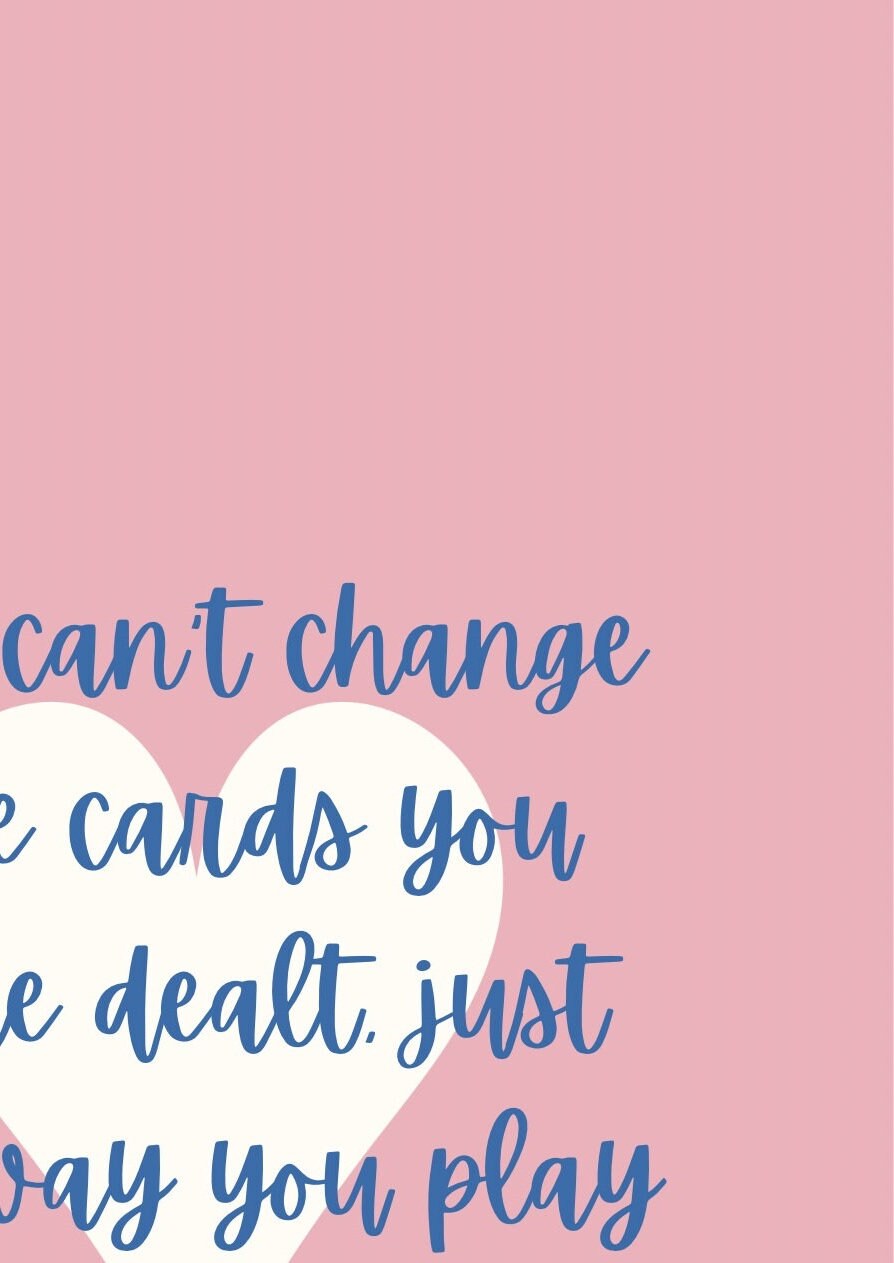 Ace of Hearts Typography Print: Pink Bedroom Wall Art