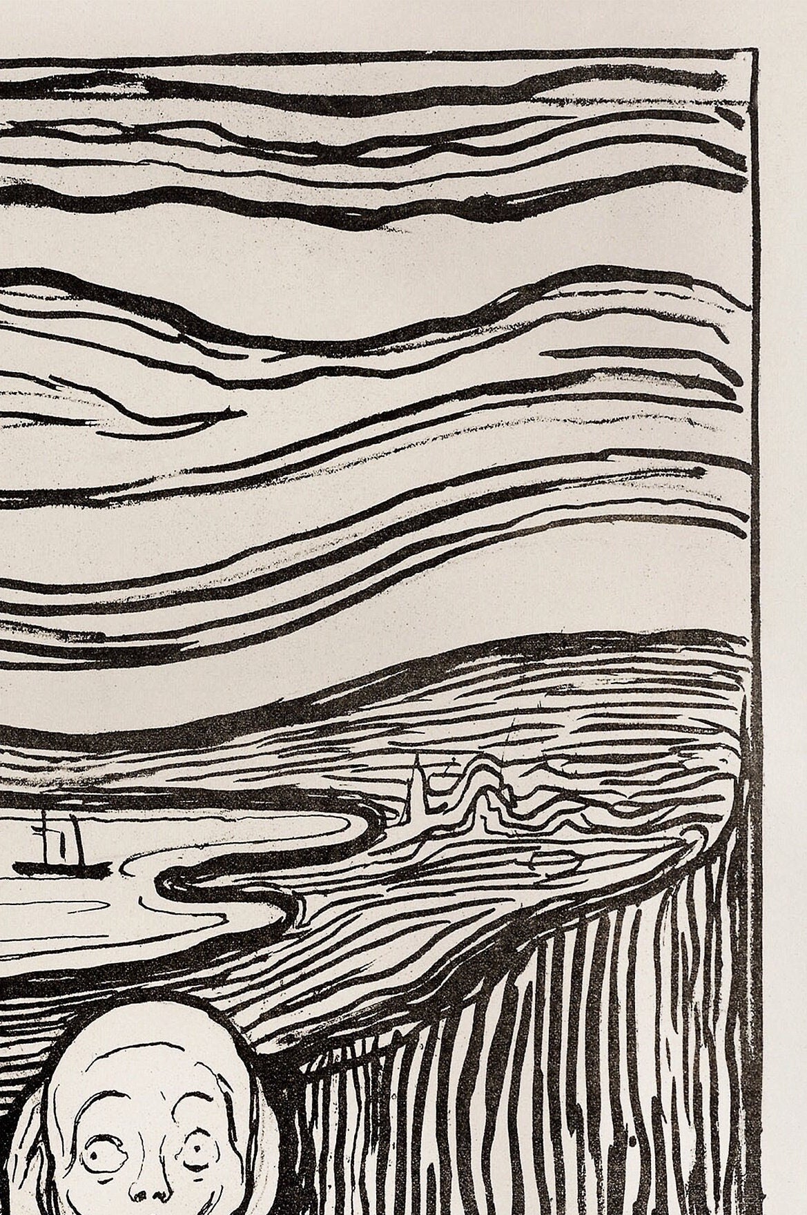 Edvard Munch The Scream Print: Vintage Lithograph Wall Art