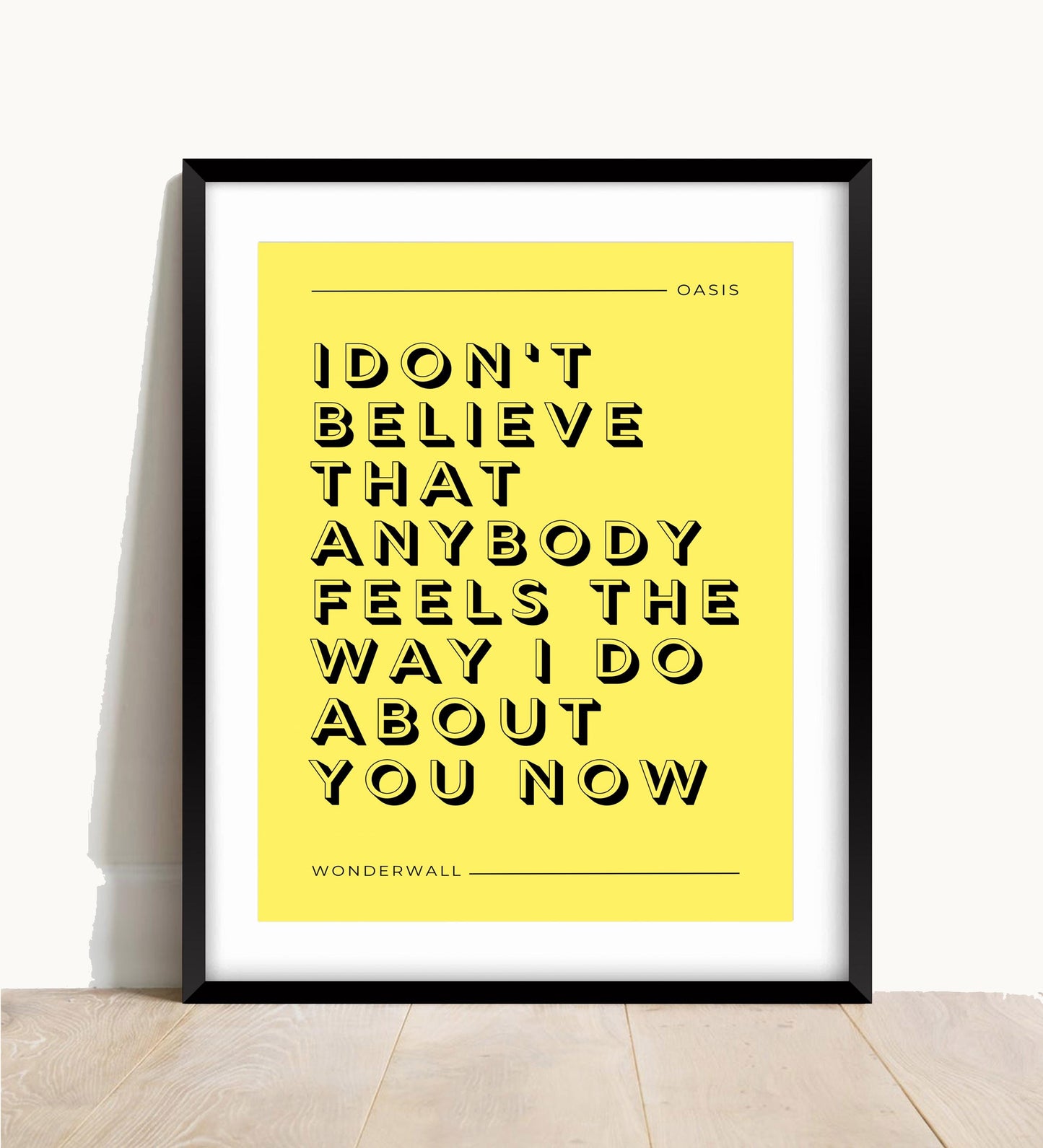 Oasis, Wonderwall Lyric Print