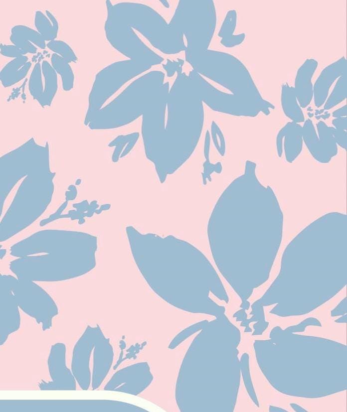Personalized Bathroom Floral Print: Pink & Beige Bird Art