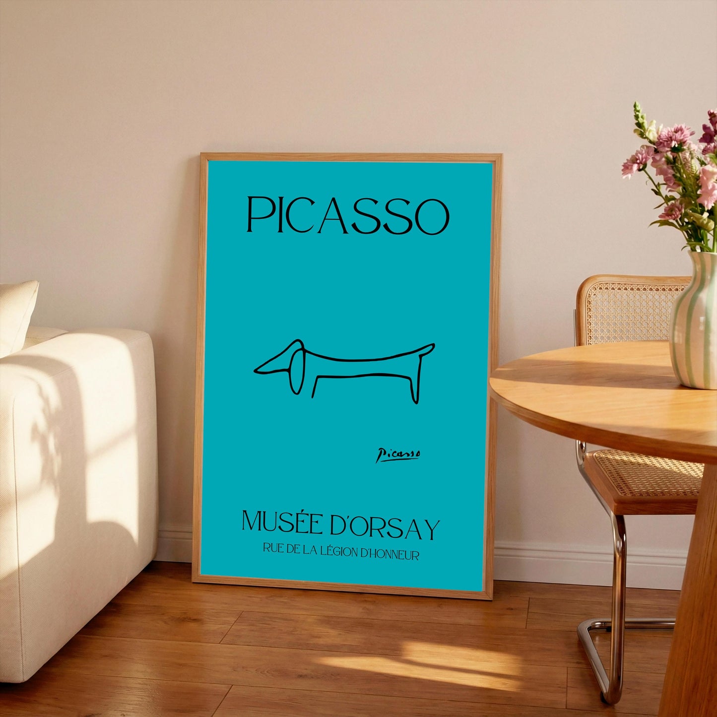Picasso Dachshund Print: Vintage Line Drawing Dog Art