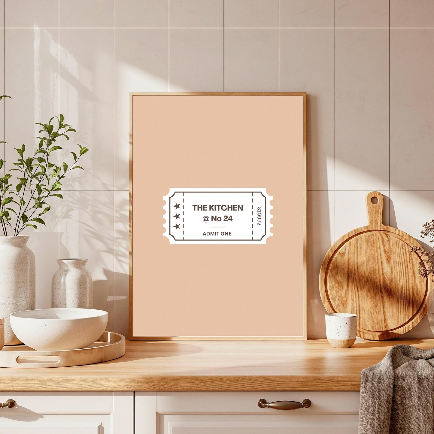 Personalized Kitchen Ticket Print: Retro Colourful Wall Art