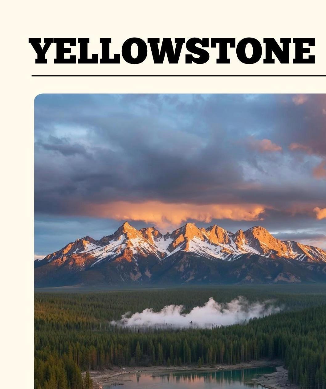 Yellowstone National Park Poster: Vintage Style Travel Print